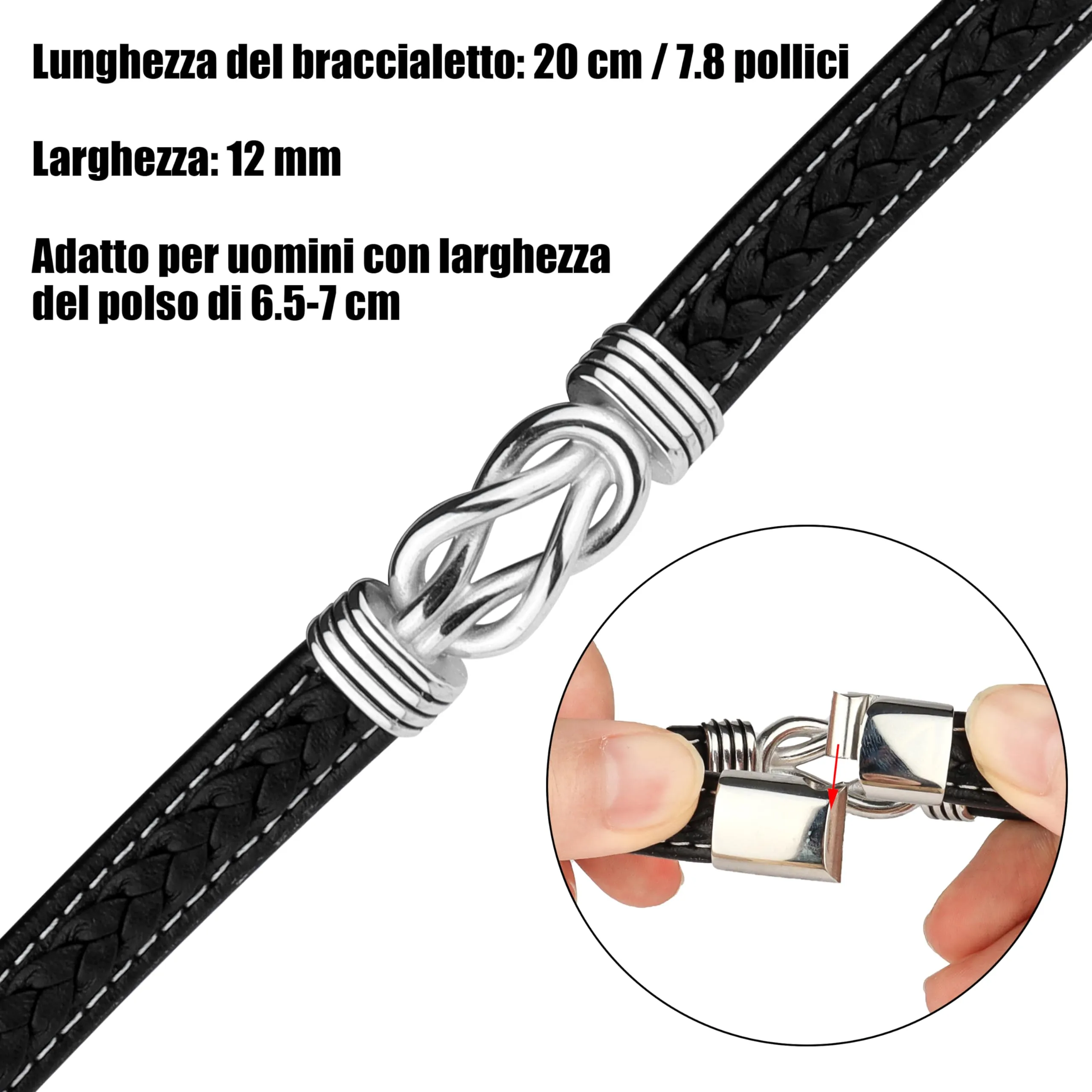 Merclix San Valentino per Lui Bracciale Uomo Regalo Uomo Compleanno Regalo Per Lui Fidanzato Marito Anniversario Matrimonio Natale - immagine 2