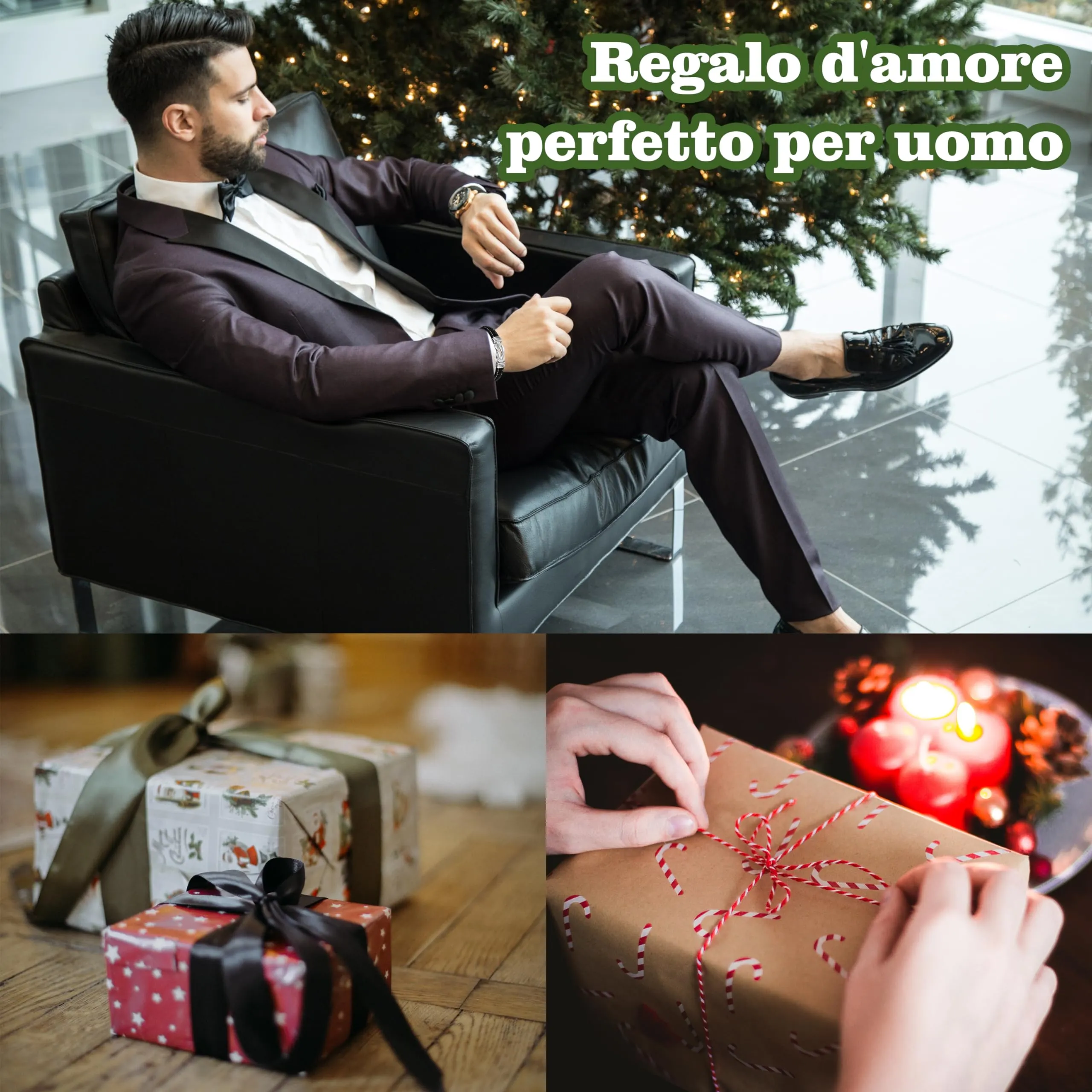 Merclix San Valentino per Lui Bracciale Uomo Regalo Uomo Compleanno Regalo Per Lui Fidanzato Marito Anniversario Matrimonio Natale - immagine 5