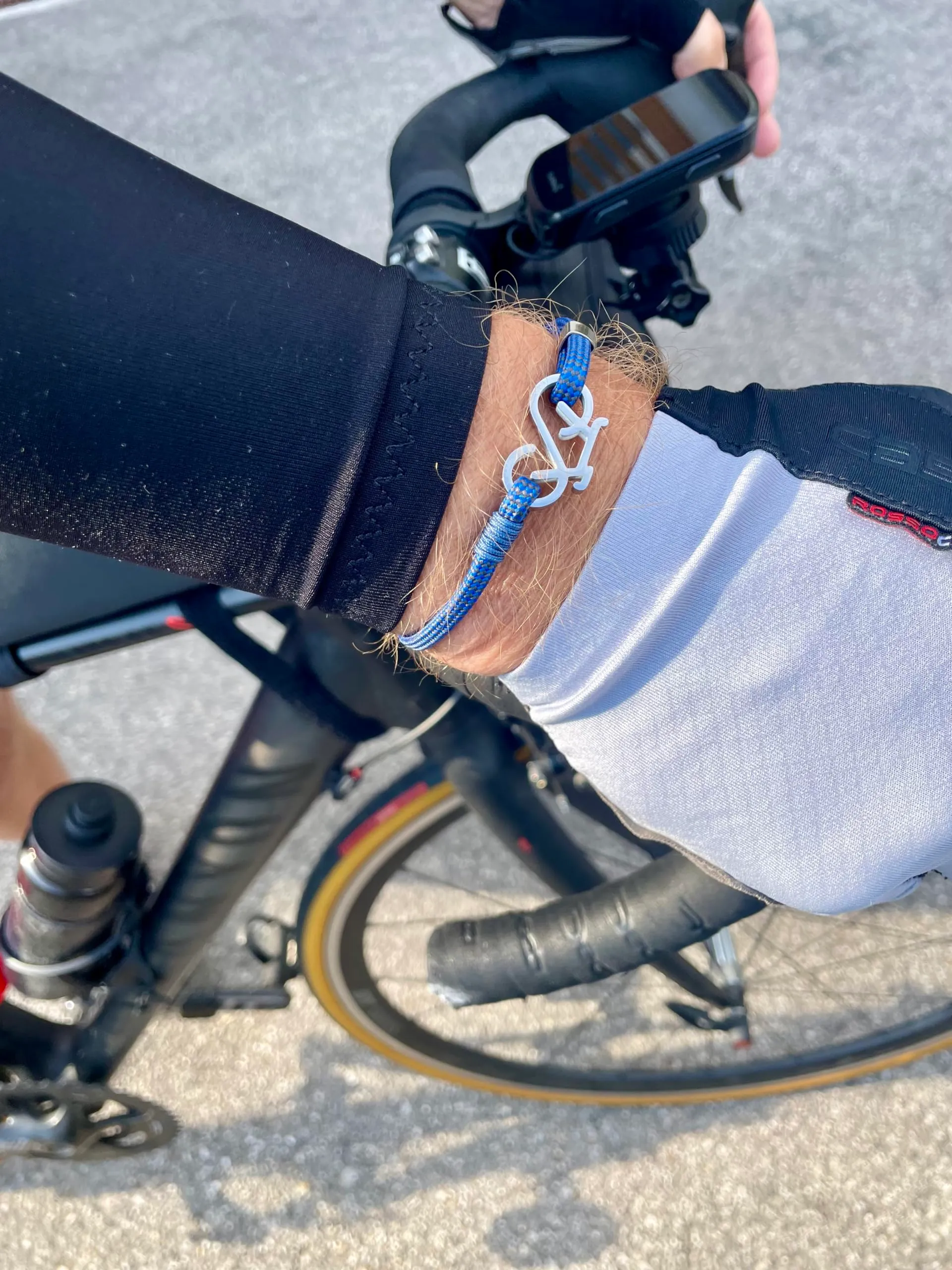 Aloha Bracciale Bici Corsa Gravel Bike Mountain Bike Idea regalo Uomo Donna Regolabile Acciaio (Blu) - immagine 6