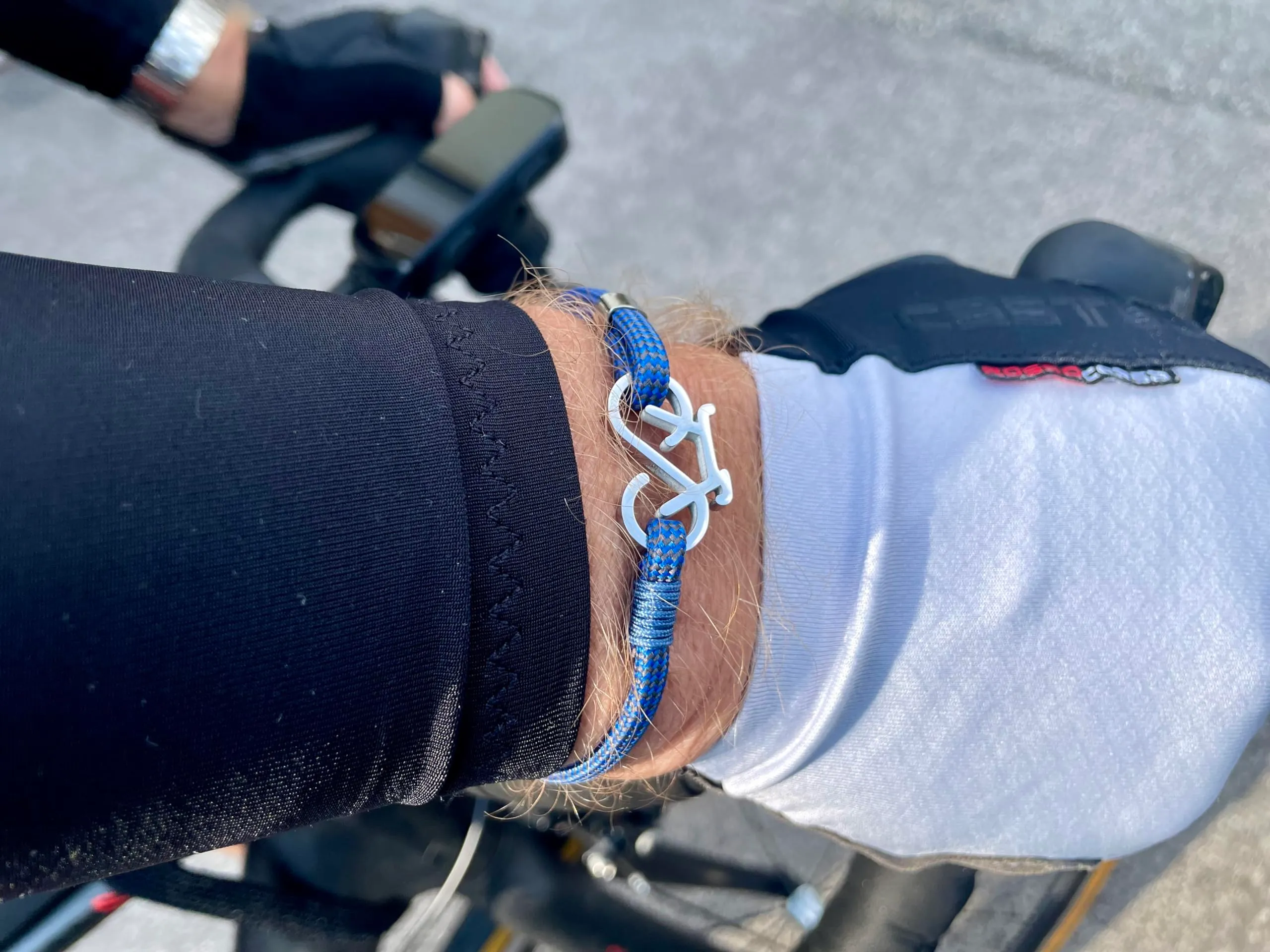 Aloha Bracciale Bici Corsa Gravel Bike Mountain Bike Idea regalo Uomo Donna Regolabile Acciaio (Blu) - immagine 8