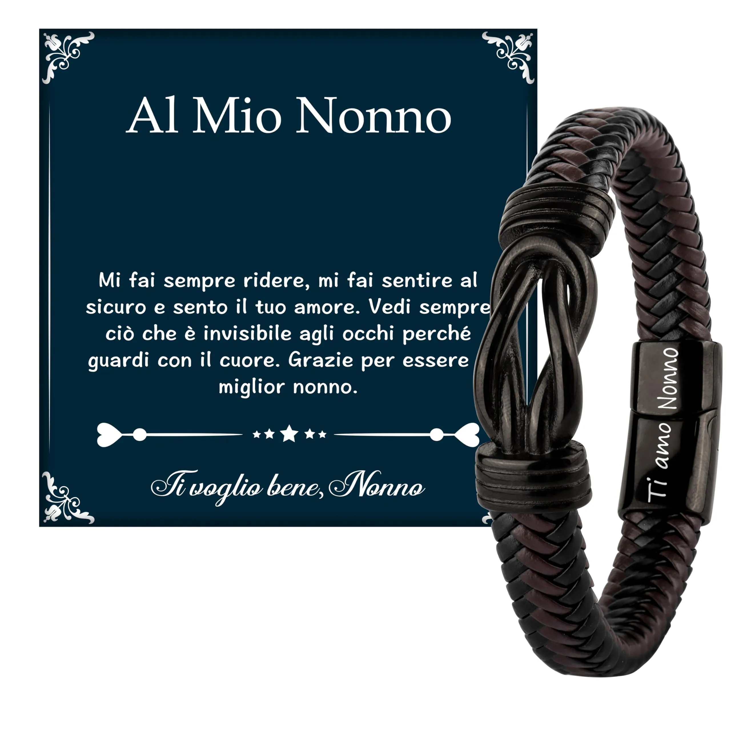 Merclix Regalo Nonno Natale Bracciale Uomo Festa Dei Nonni Idee Regalo Nonni Natale Bracciale Nonno Compleanno - immagine 1