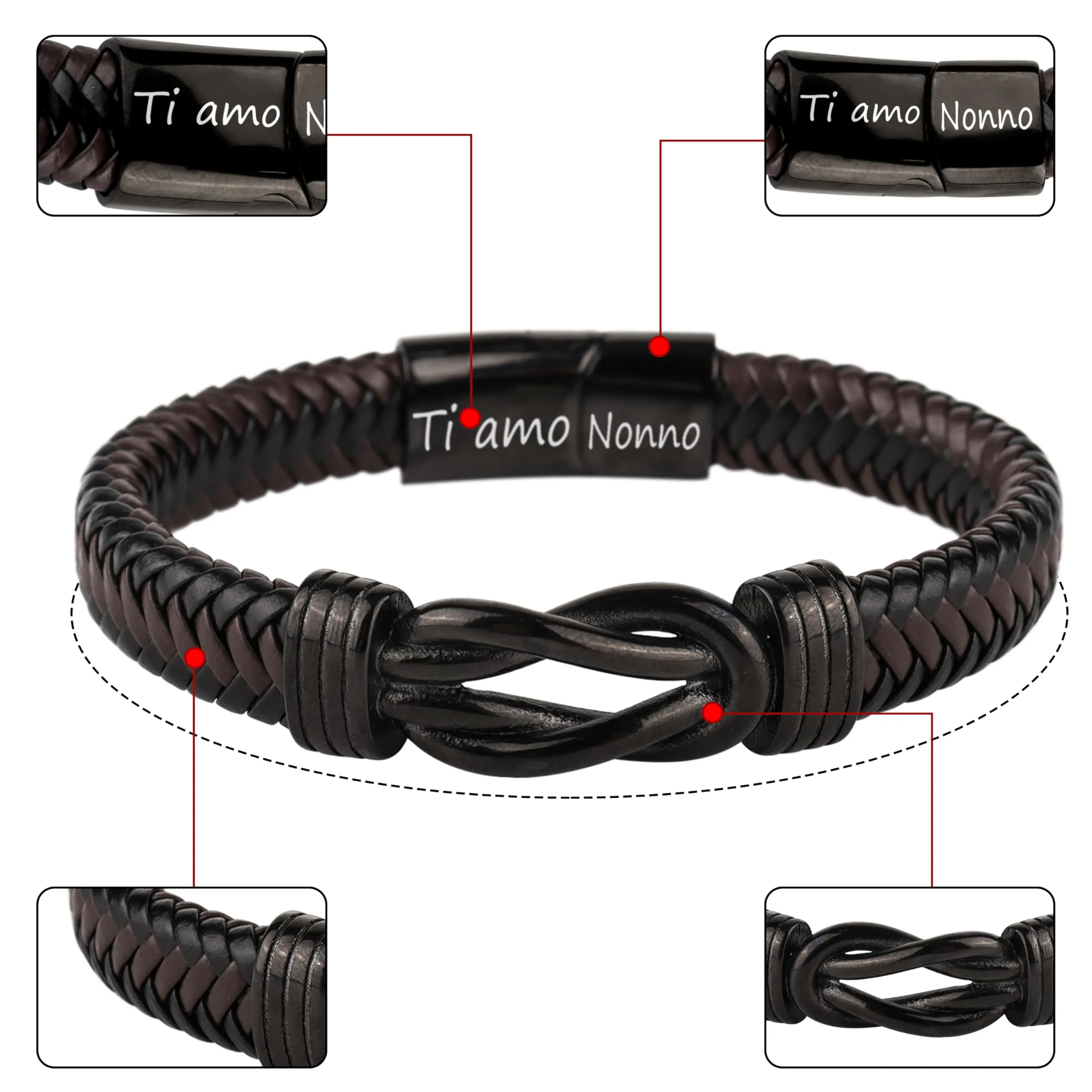 Merclix Regalo Nonno Natale Bracciale Uomo Festa Dei Nonni Idee Regalo Nonni Natale Bracciale Nonno Compleanno - immagine 3