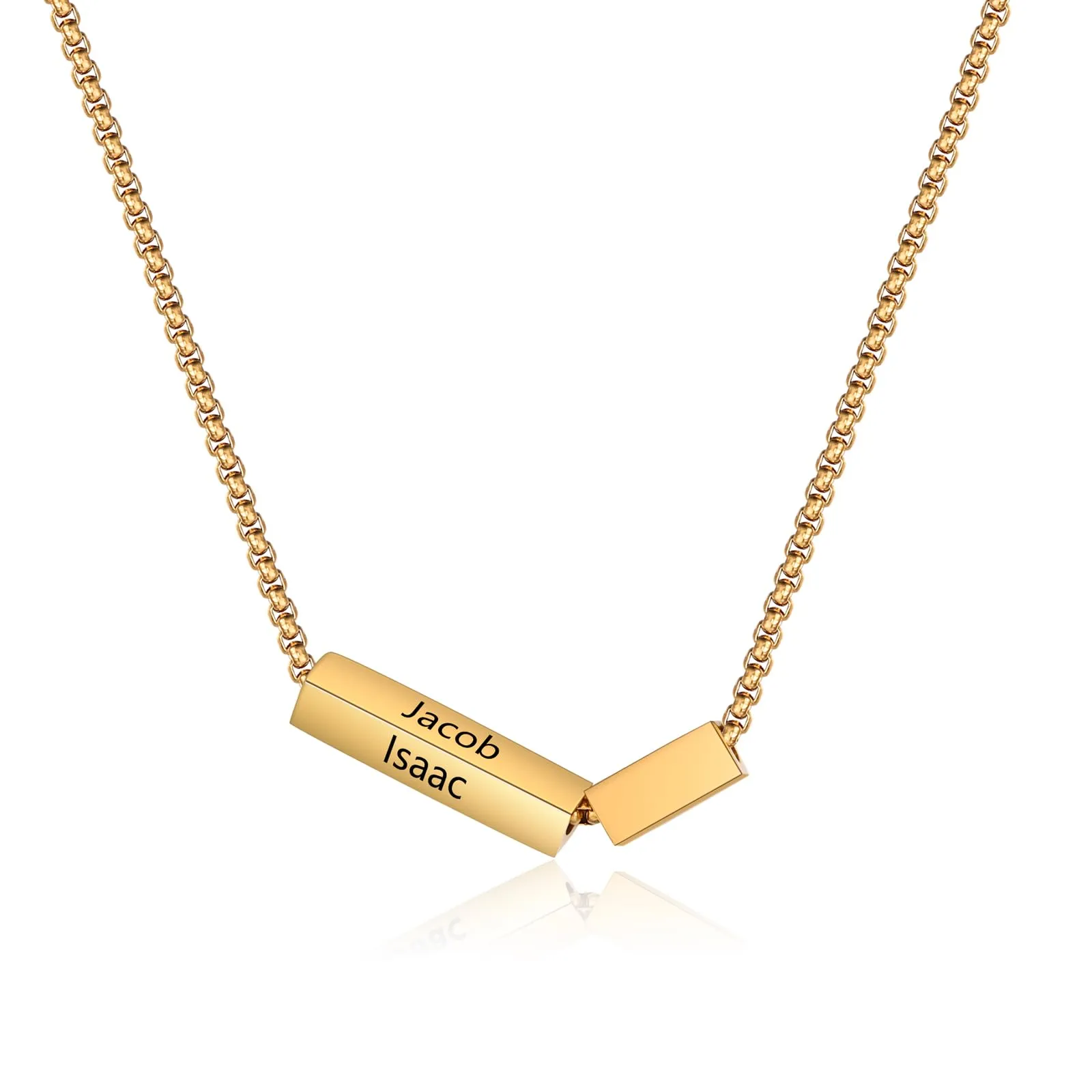 ALBERTBAND Collana da Uomo Personalizzata Collana in Acciaio inox con Nome Regalo per Uomo Festa del papà San Valentino Natale (Oro) - immagine 1