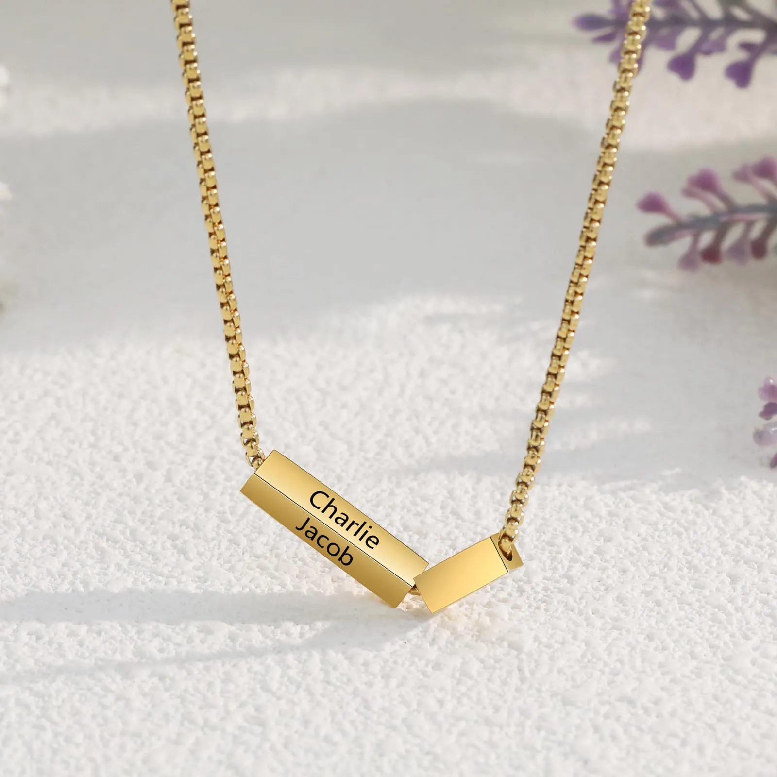 ALBERTBAND Collana da Uomo Personalizzata Collana in Acciaio inox con Nome Regalo per Uomo Festa del papà San Valentino Natale (Oro) - immagine 4
