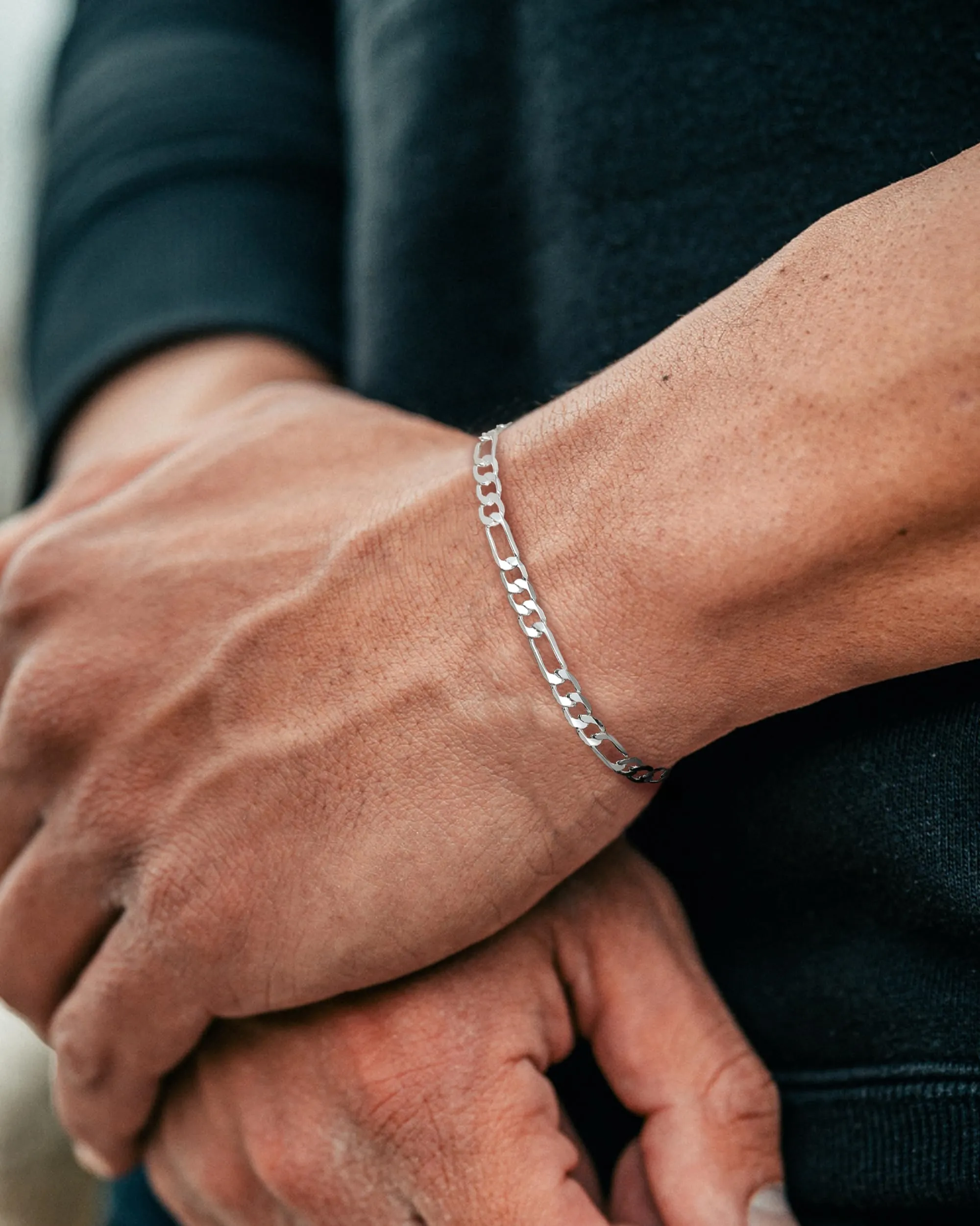 YADOCA Bracciali Uomo Bracciale in Argento Sterling 925 per Uomo Braccialetto Curb Figaro Cubano 19 cm Gioielli da Uomo Regali per papà Fidanzato Marito Figlio - immagine 5