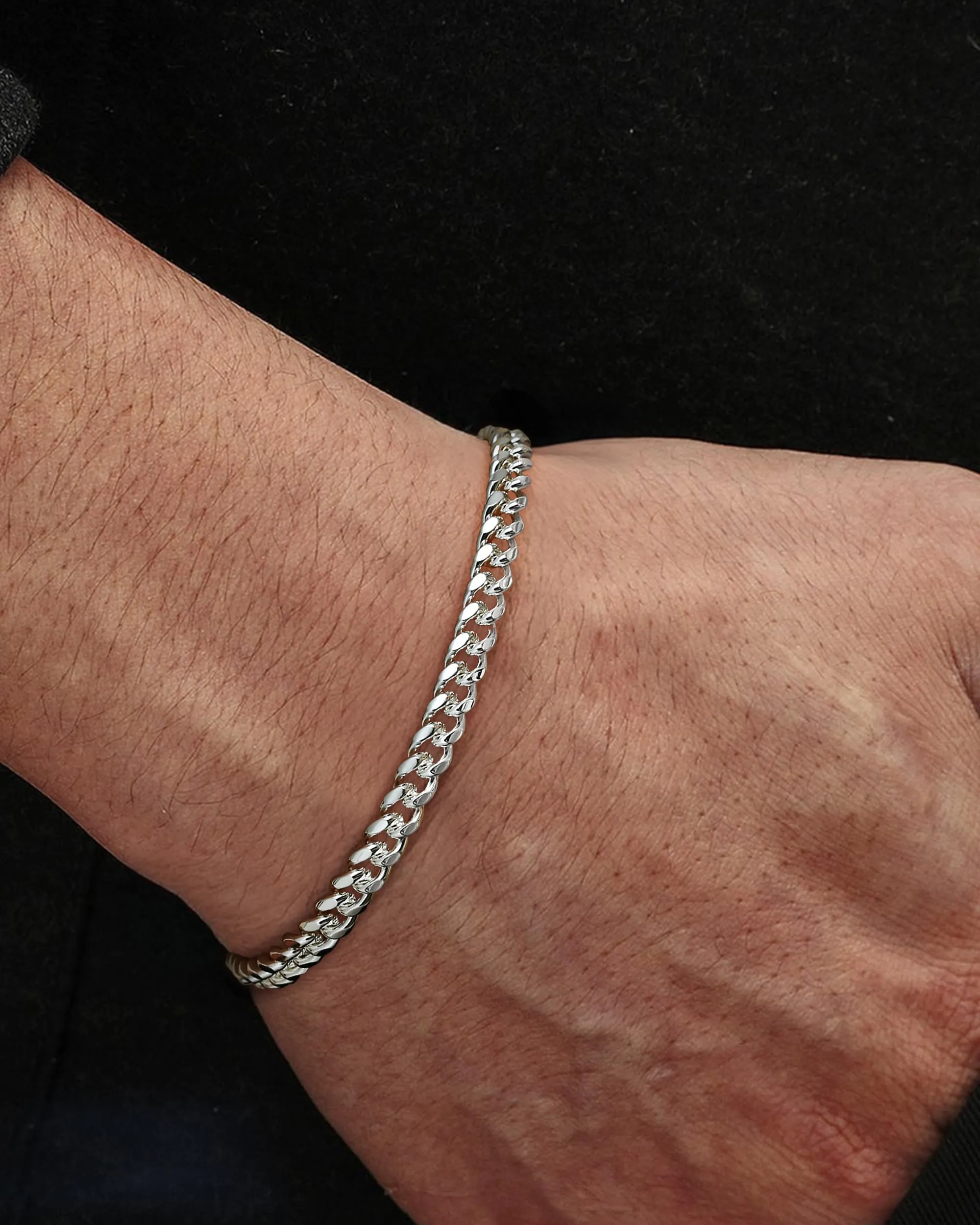YADOCA Bracciale Uomo con Chiusura in Argento 925, Catena Placcata Argento - immagine 3