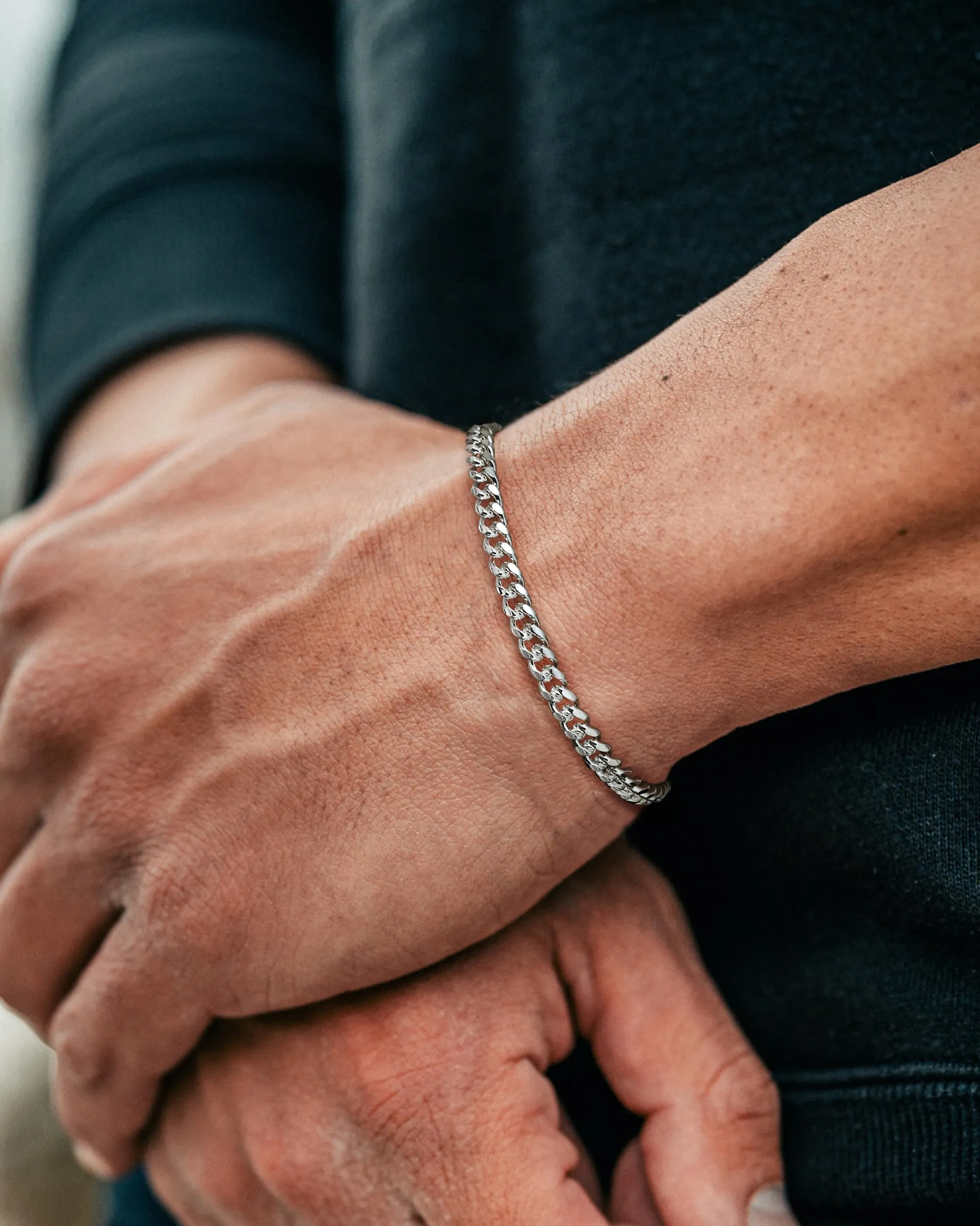 YADOCA Bracciale Uomo con Chiusura in Argento 925, Catena Placcata Argento - immagine 5
