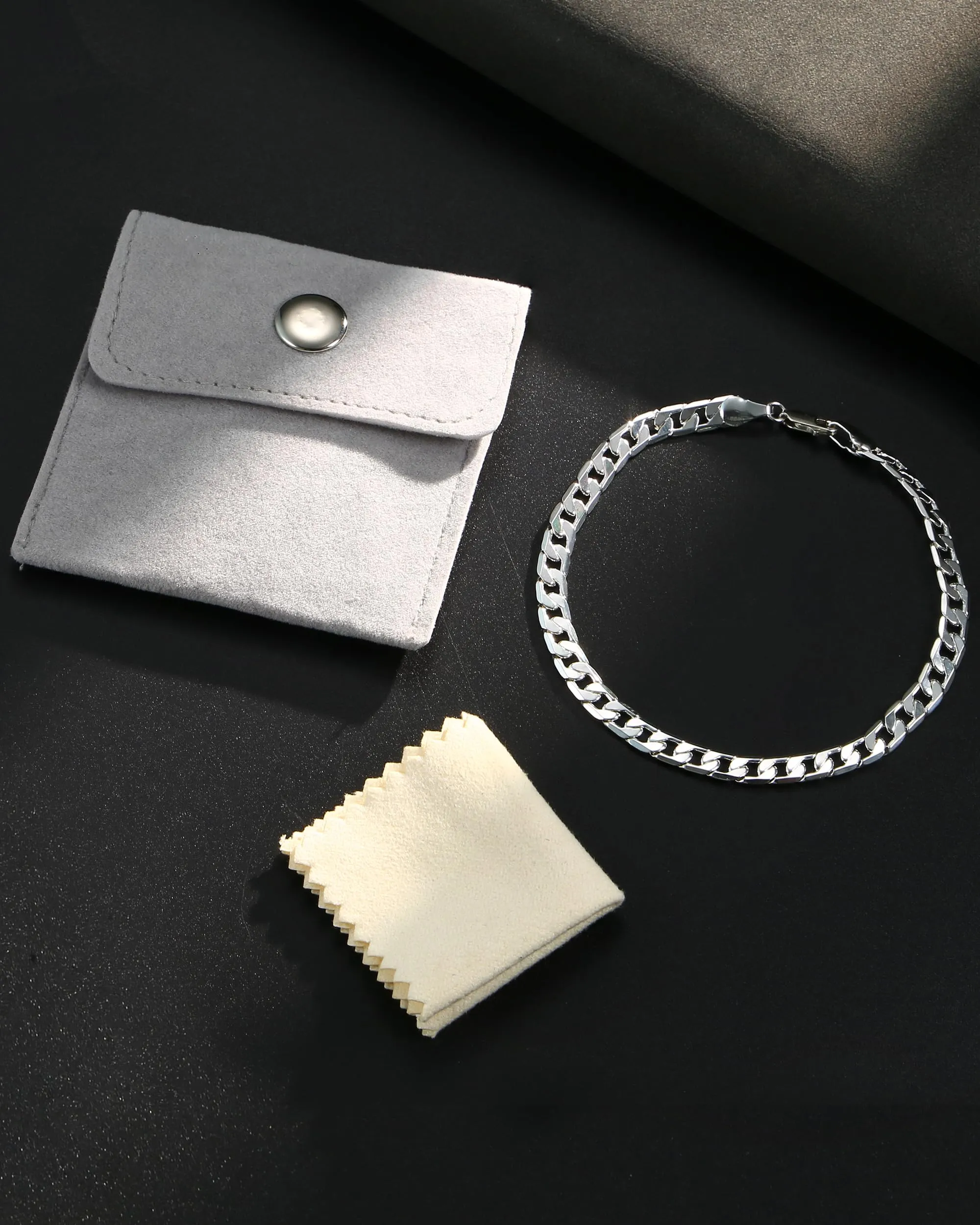 YADOCA Bracciale Uomo con Chiusura in Argento 925, Catena Placcata Argento - immagine 7