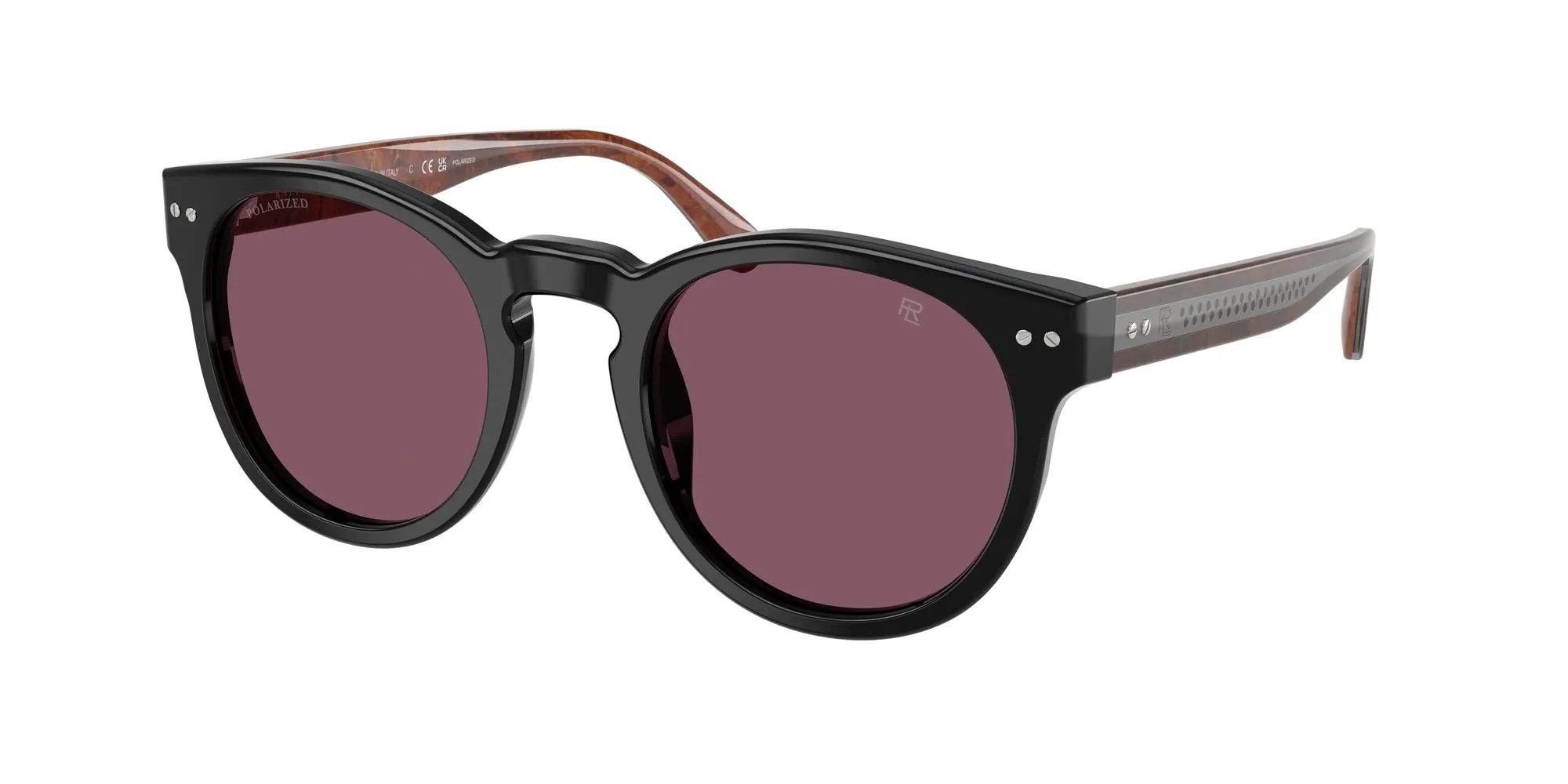 Ralph Lauren RL8229U 53981A Occhiali da sole Acetato Nero Viola Pantos Polarizzata - immagine 1