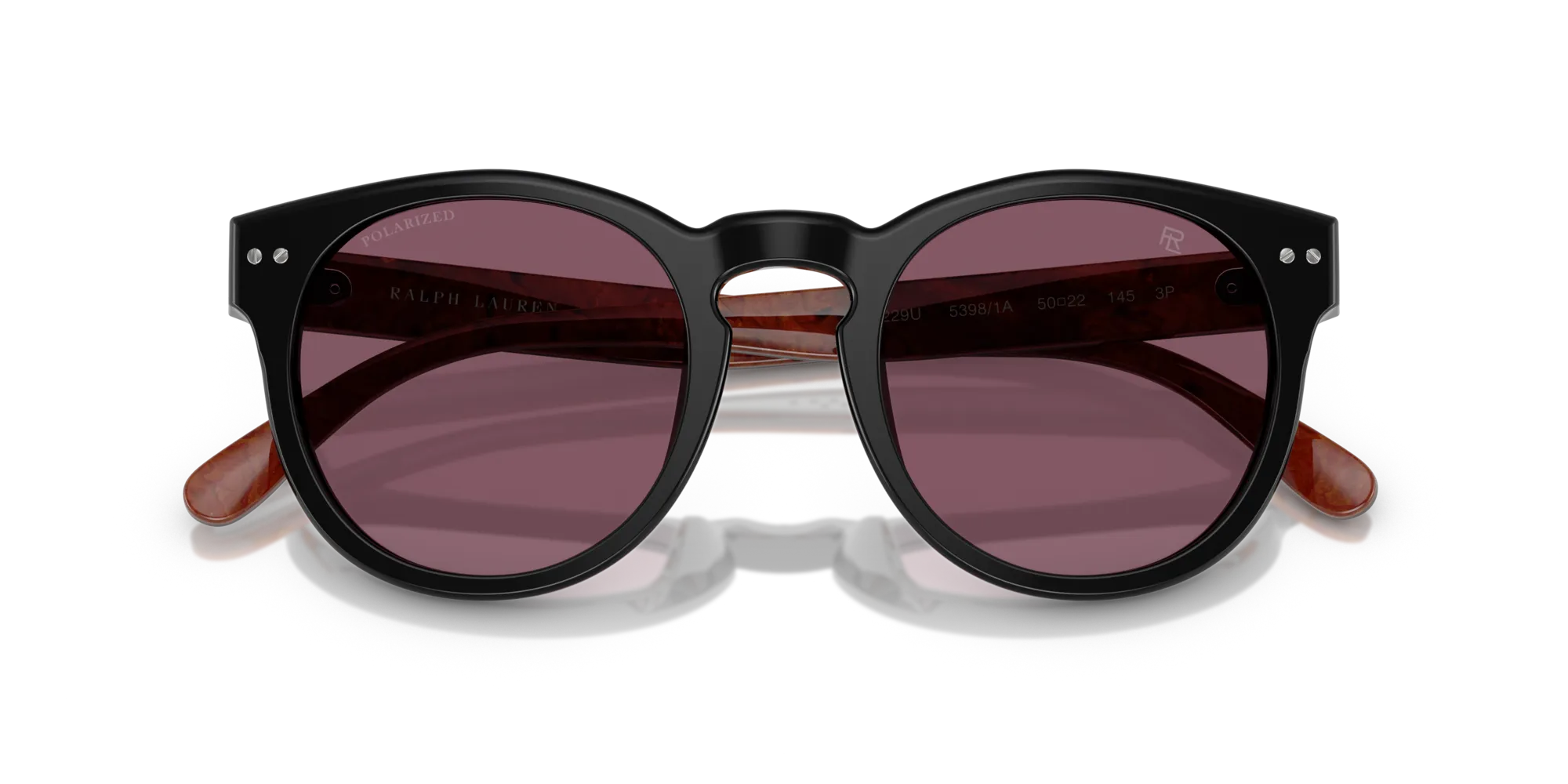 Ralph Lauren RL8229U 53981A Occhiali da sole Acetato Nero Viola Pantos Polarizzata - immagine 2