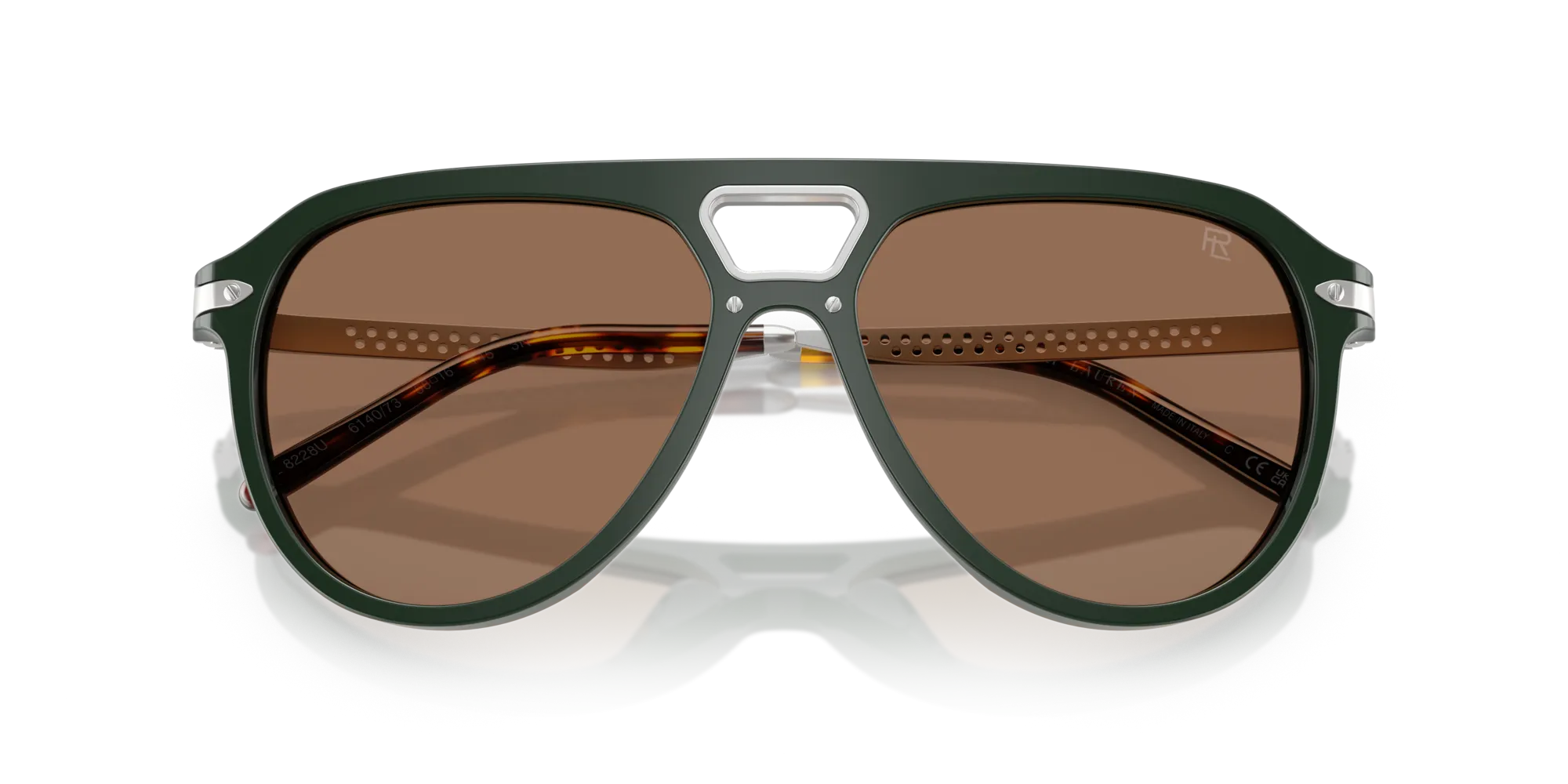 Ralph Lauren RL8228U 614073 Occhiali da sole Acetato Verde Marrone Pilot Normale - immagine 2