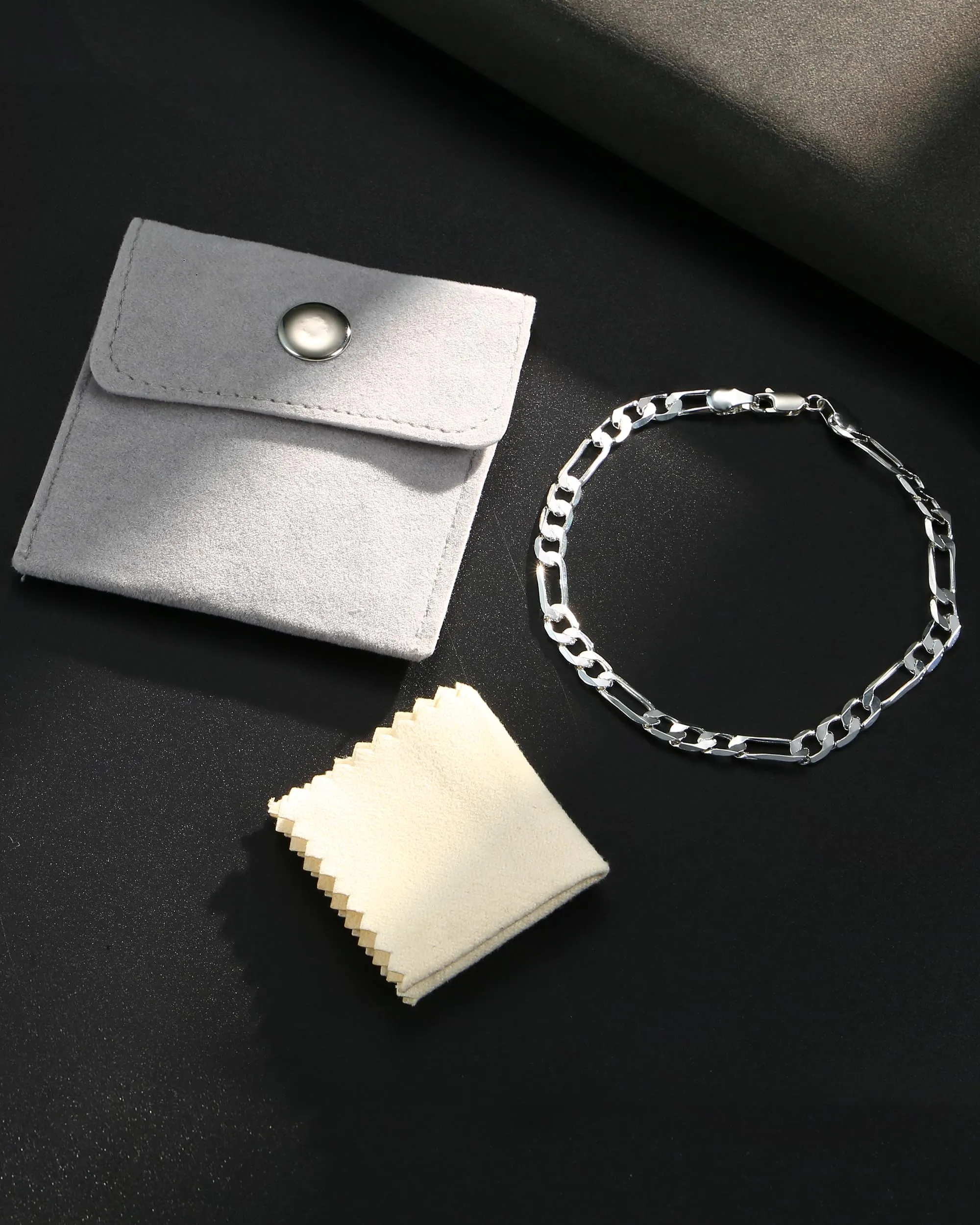YADOCA Bracciali Uomo Bracciale in Argento Sterling 925 per Uomo Braccialetto Curb Figaro Cubano 21 cm Gioielli da Uomo Regali per papà Fidanzato Marito Figlio - immagine 7