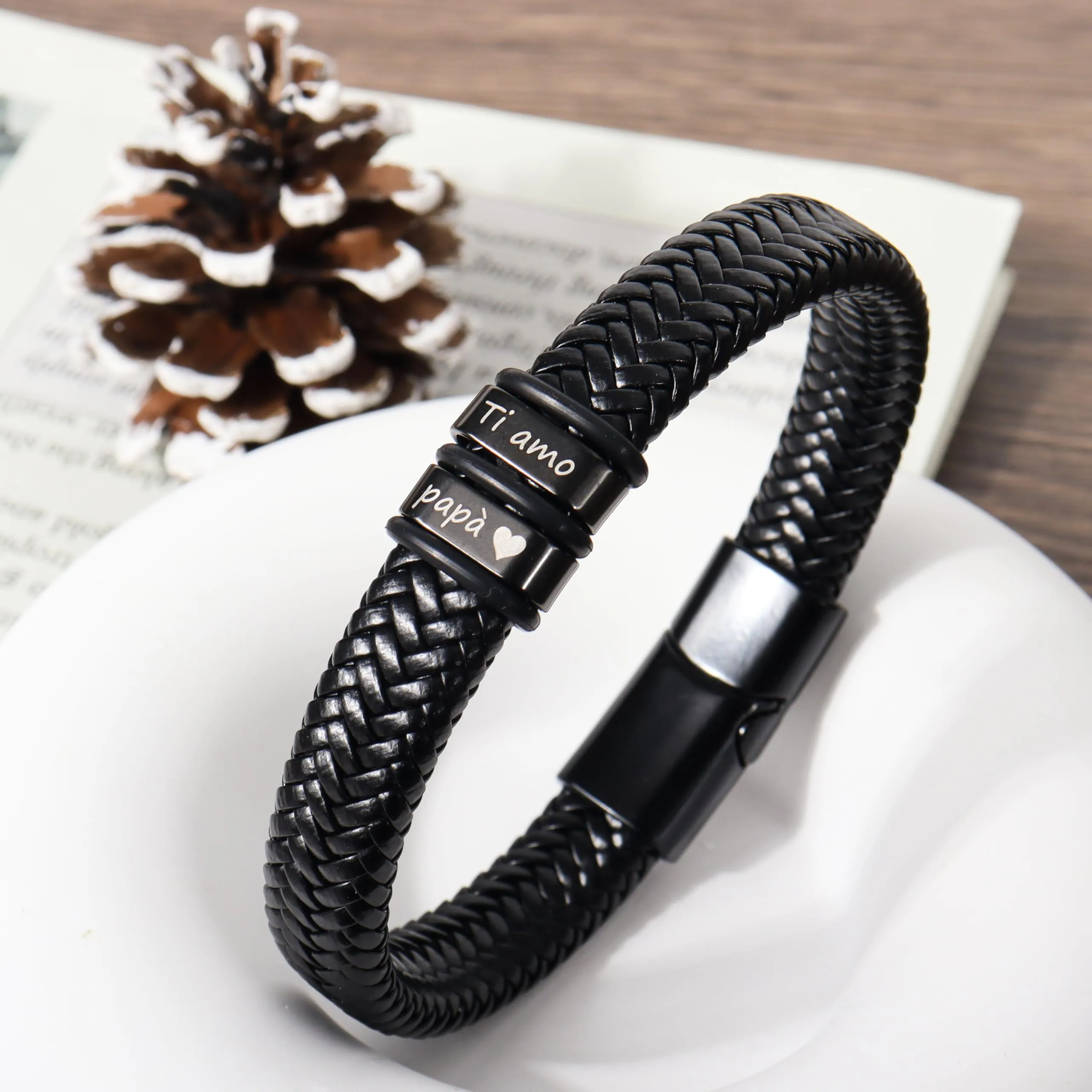 Merclix Regalo Papà Bracciale Uomo Festa Del Papa Idee Regalo Regalo Festa Del Papà Idee Regalo Papa Natale Regali Per Papà Regalo Papa Compleanno Regalo Natale Papà Regalo Per Papà Regalo Neo Papà - immagine 4