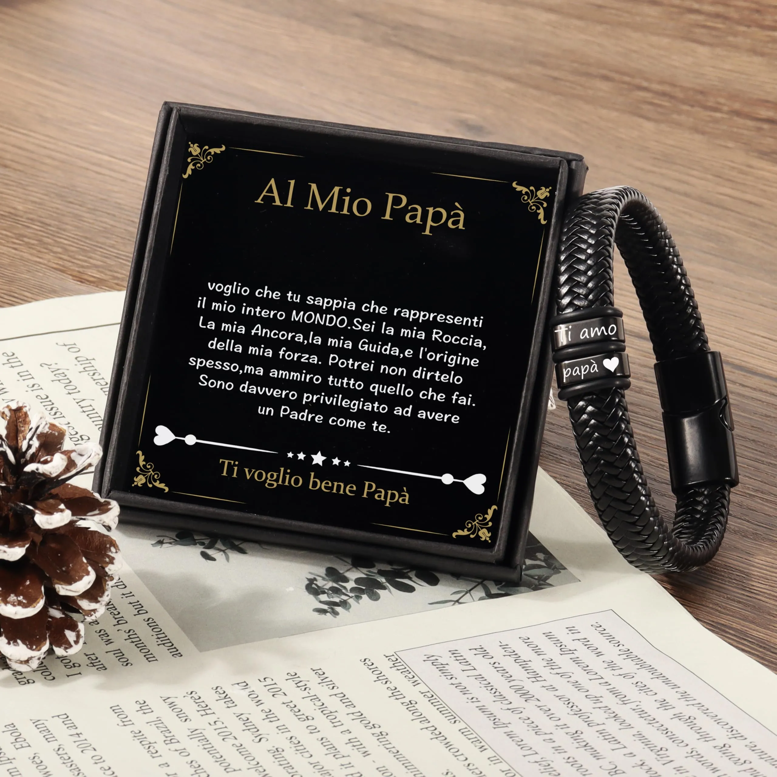 Merclix Regalo Papà Bracciale Uomo Festa Del Papa Idee Regalo Regalo Festa Del Papà Idee Regalo Papa Natale Regali Per Papà Regalo Papa Compleanno Regalo Natale Papà Regalo Per Papà Regalo Neo Papà - immagine 5