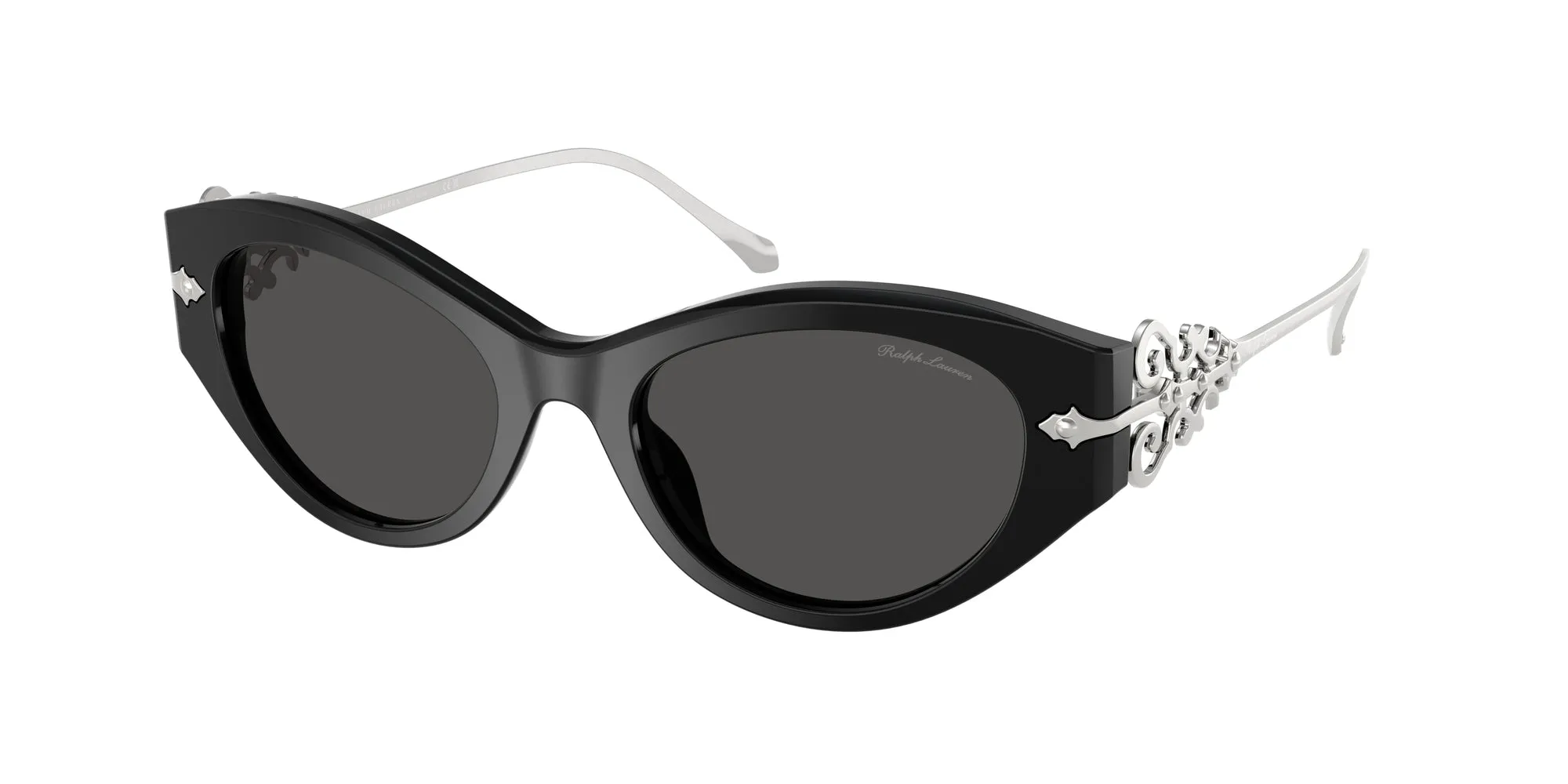 Ralph Lauren RL8227U 500187 Occhiali da sole Acetato Nero Grigio Cat Eye Normale - immagine 1