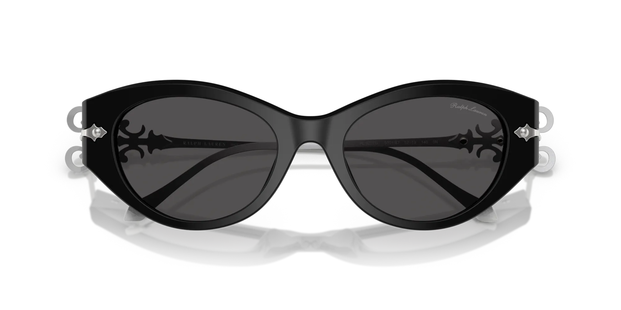 Ralph Lauren RL8227U 500187 Occhiali da sole Acetato Nero Grigio Cat Eye Normale - immagine 2