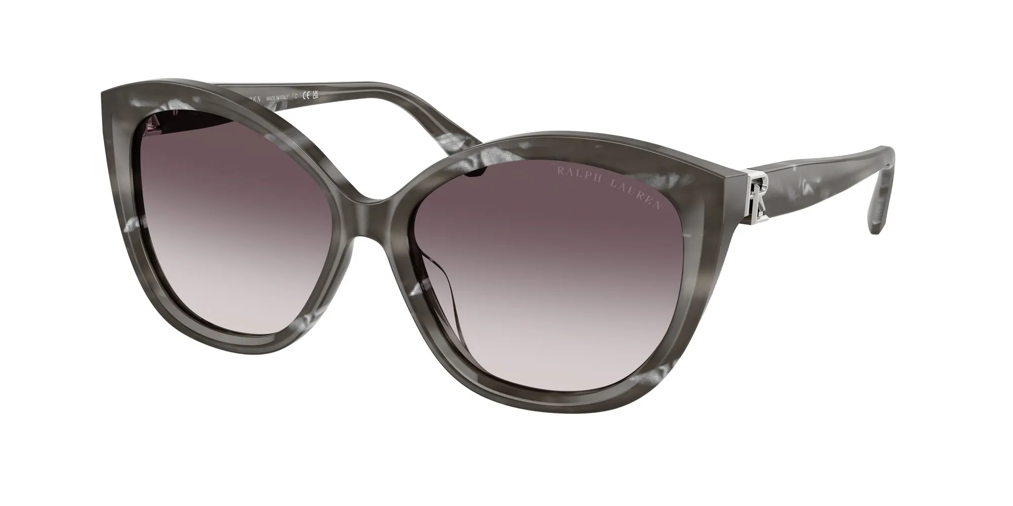 Ralph Lauren RL8225U 617511 Occhiali da sole Acetato Nero Grigio Farfalla Normale Sfumato - immagine 1