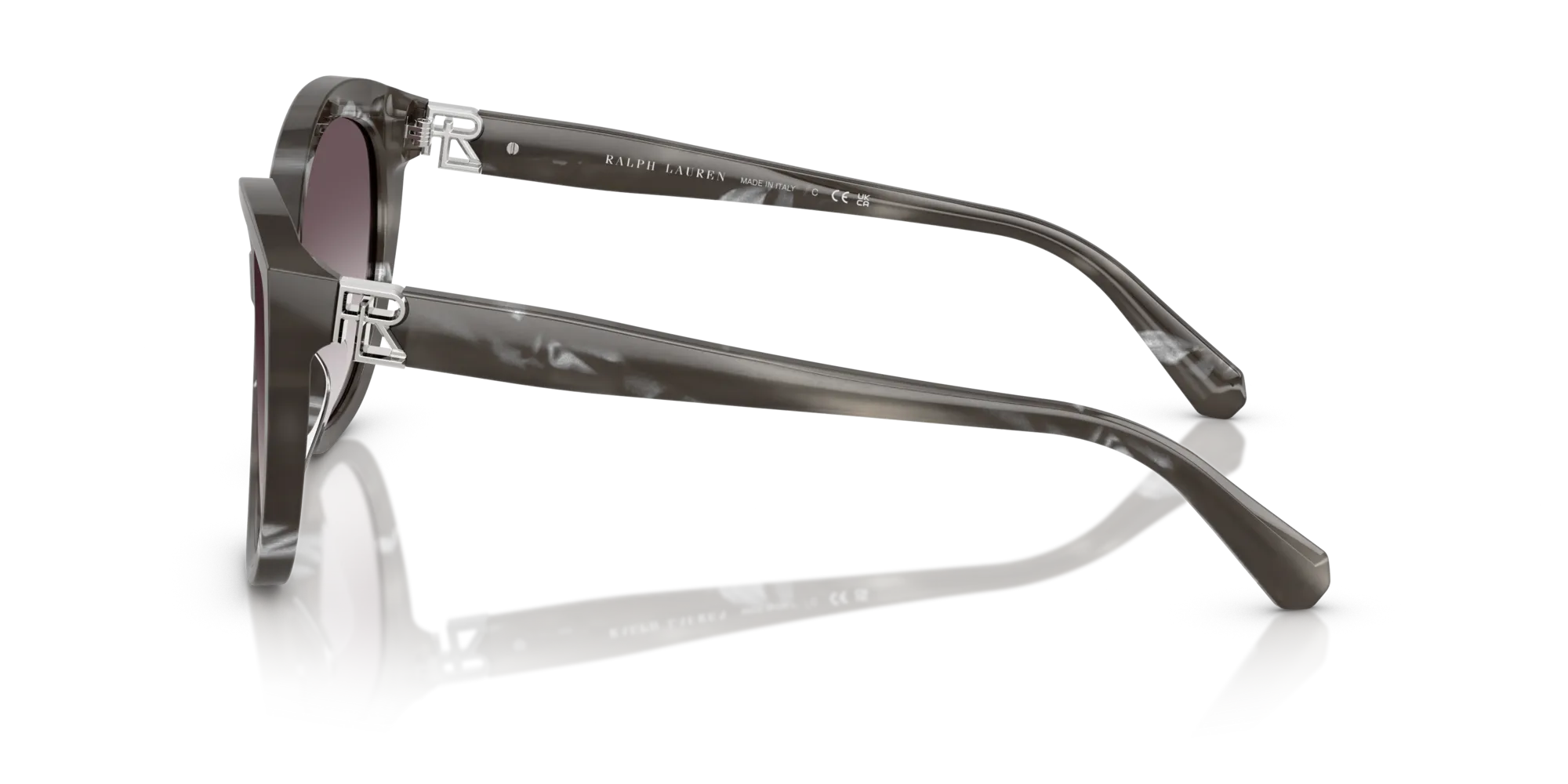 Ralph Lauren RL8225U 617511 Occhiali da sole Acetato Nero Grigio Farfalla Normale Sfumato - immagine 4
