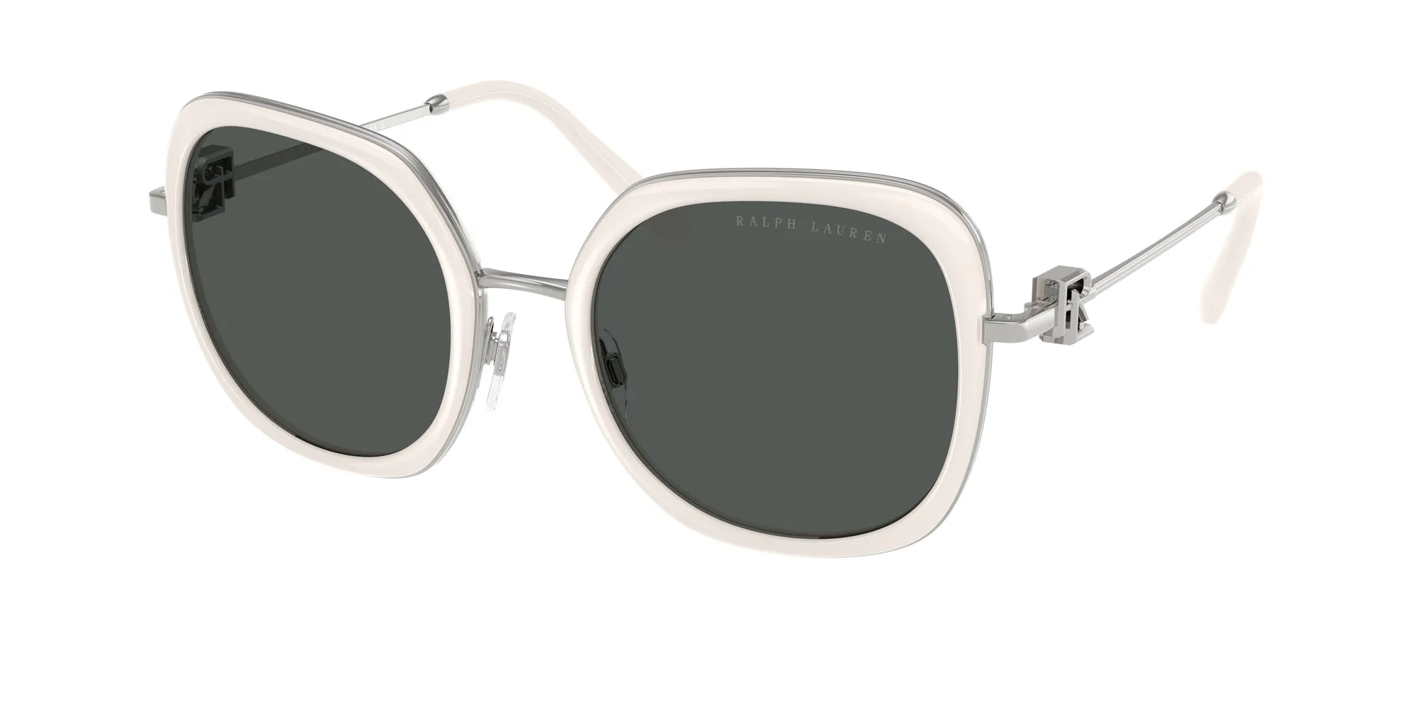 Ralph Lauren RL7088 900187 Occhiali da sole Metallo Bianco Grigio Squadrata Normale - immagine 1