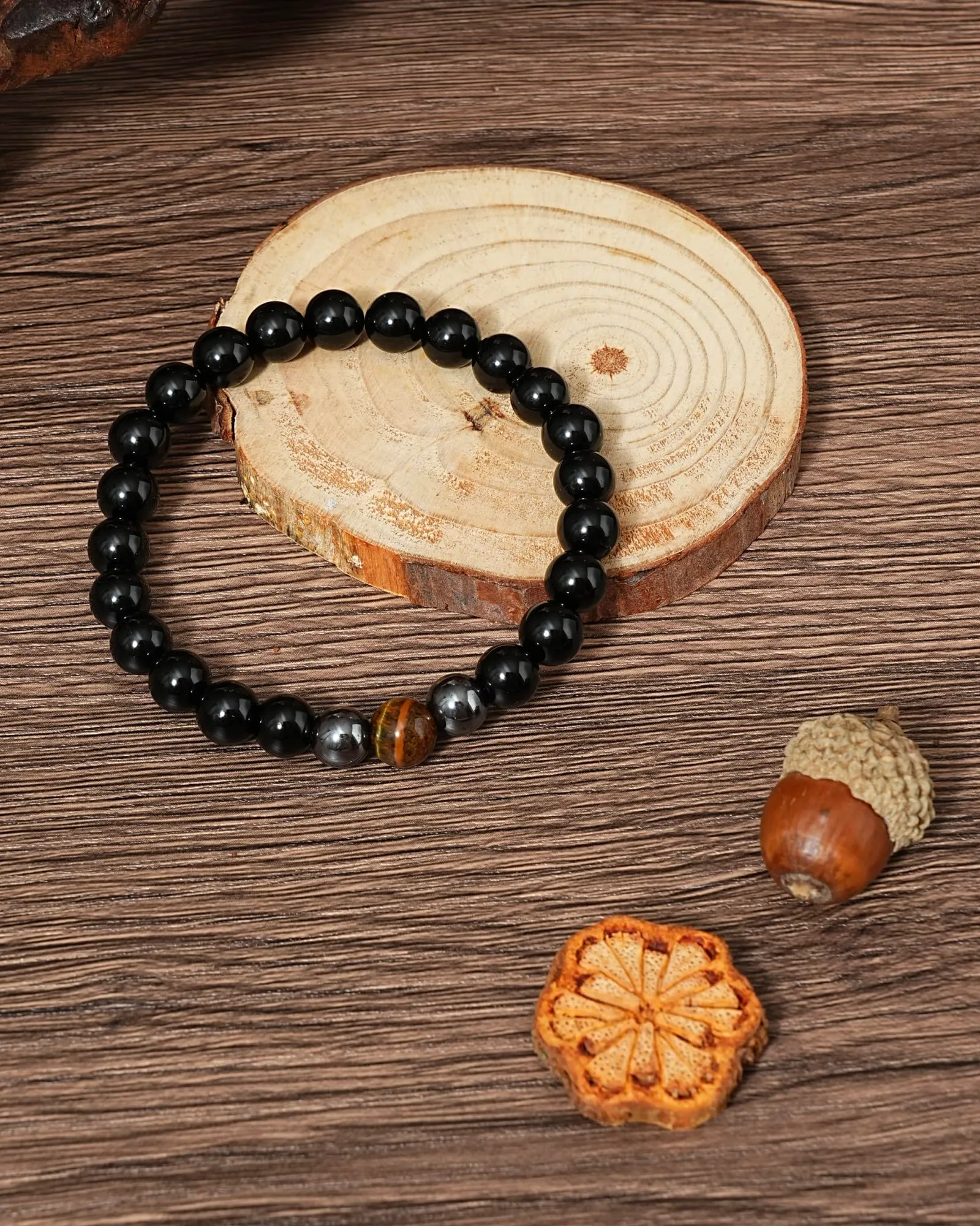 Merclix Regalo Uomo Bracciale Uomo Tormalina Nera Regalo Fidanzato Marito Collega Maschio Ragazzo Compleanno Natale Pensione Laurea - immagine 6