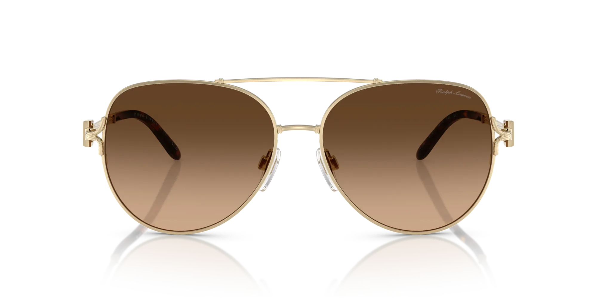 Ralph Lauren RL7087 911674 Occhiali da sole Metallo Oro Marrone Pilot Normale Sfumato - immagine 3