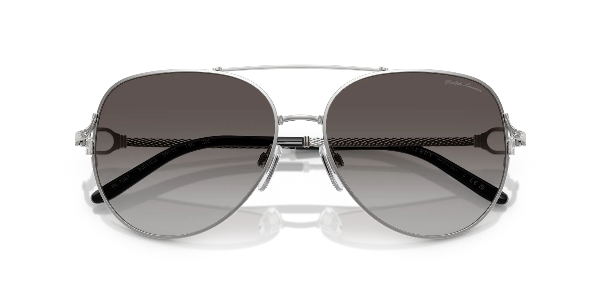 Ralph Lauren RL7087 90018G Occhiali da sole Metallo Argento Grigio Pilot Normale Sfumato - immagine 2