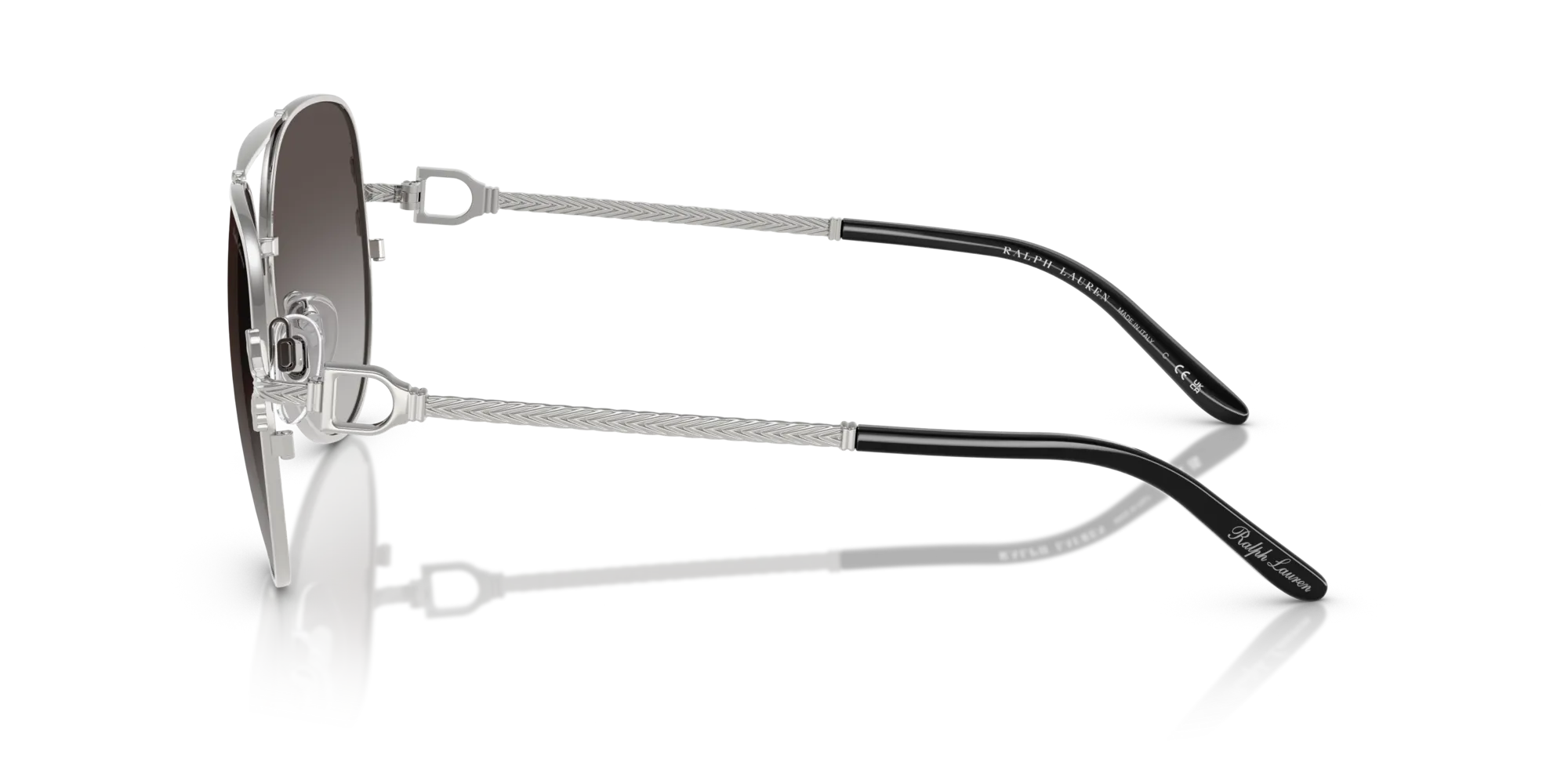 Ralph Lauren RL7087 90018G Occhiali da sole Metallo Argento Grigio Pilot Normale Sfumato - immagine 4