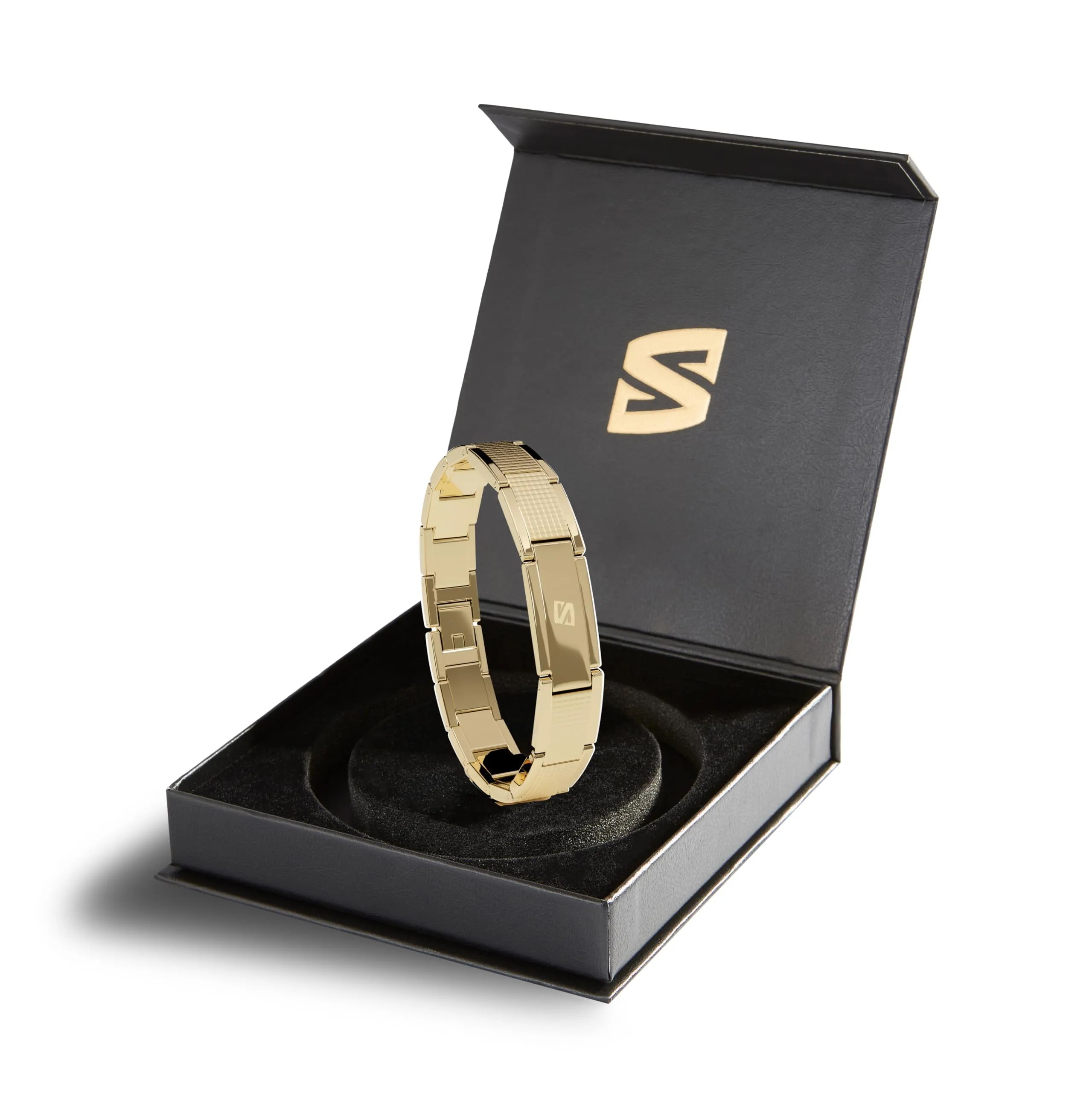 SERASAR Bracciale Uomo Acciaio Inox Braccialetto Oro Figlio Regalo 17cm - immagine 2