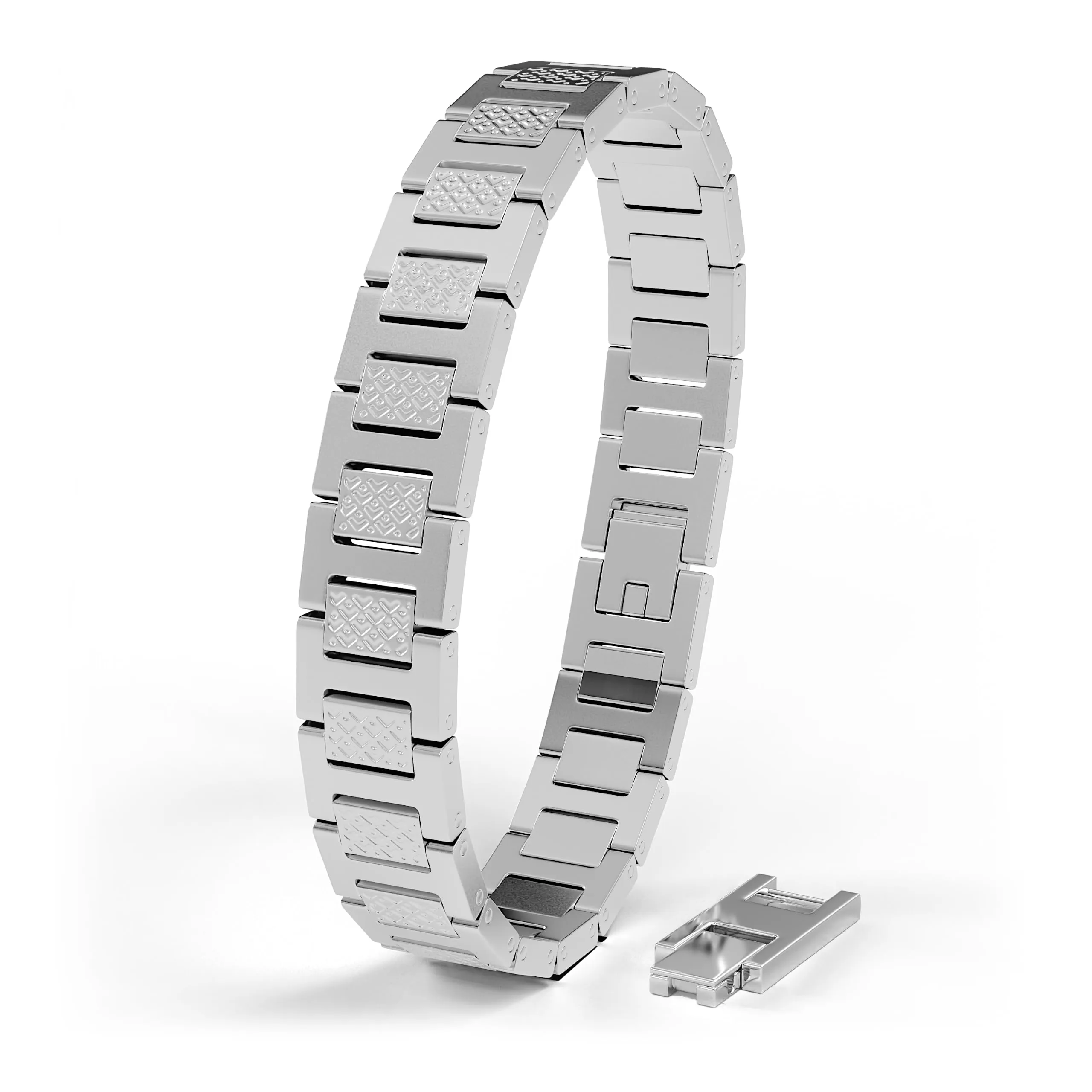 SERASAR Bracciale Uomo Argento Acciaio Chirurgico 316L Inossidabile - immagine 1