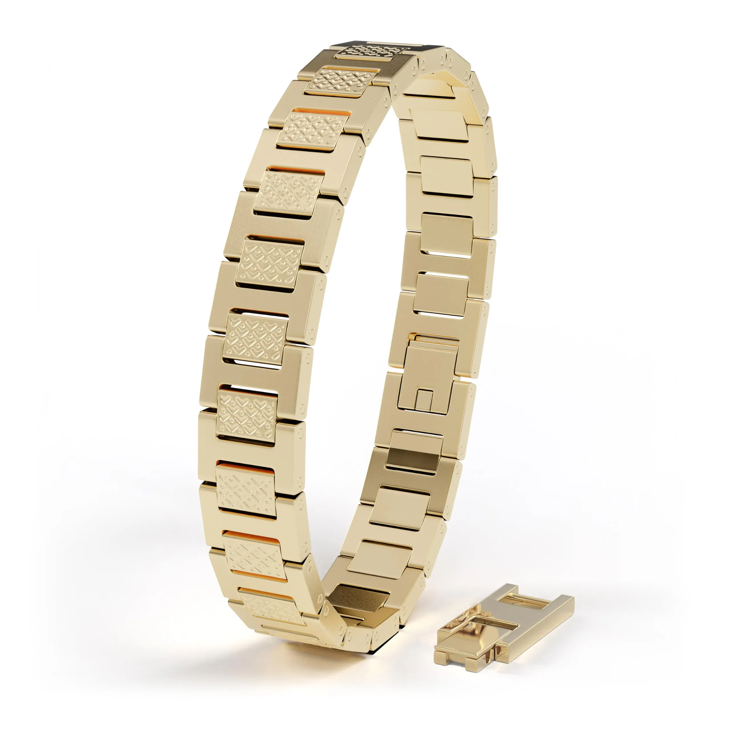 SERASAR Bracciale Uomo Oro Acciaio Chirurgico Gioielli Moda - immagine 1