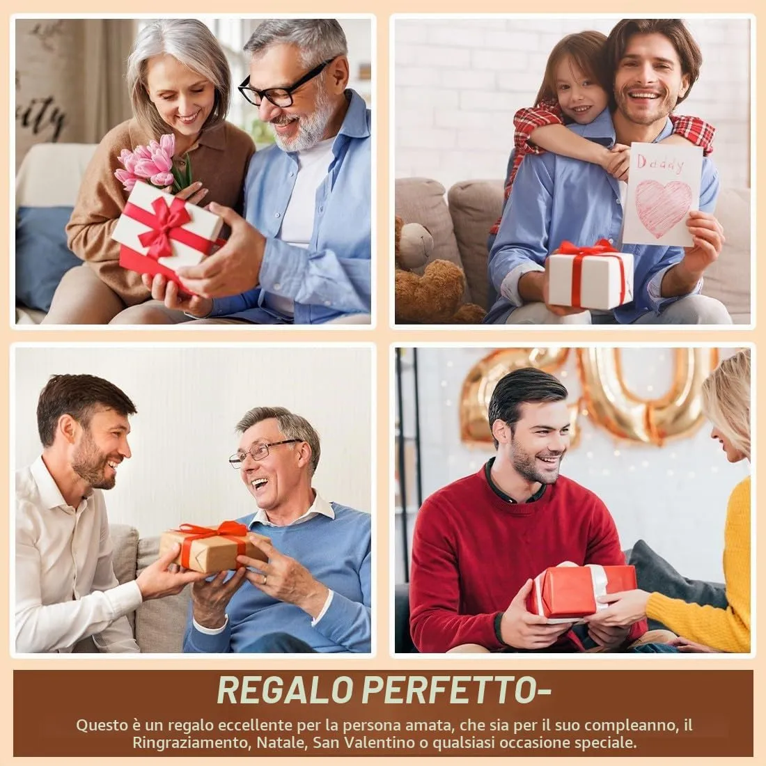 IBXWMNG Set di 2 Collana uomo Collana con perle di ossidiana da uomo con Occhio di Tigre e Diaspro Collana da uomo in pietre naturali - immagine 6