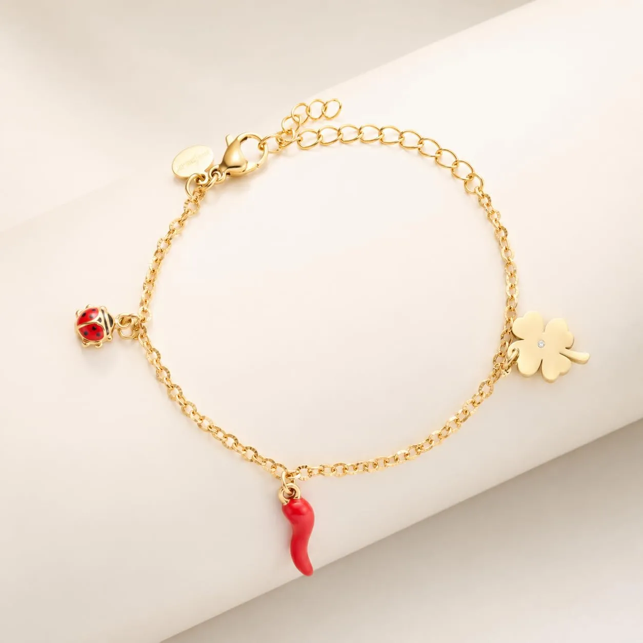Louis Ciocchetti Bracciale in Acciaio con Corno Portafortuna – Bracciale Regolabile Uomo e Donna con Chiusura a Moschettone, Lunghezza 16 cm + 5 cm - immagine 3