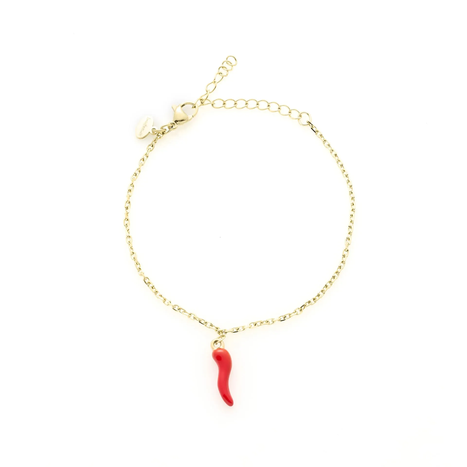 Louis Ciocchetti Bracciale in Acciaio con Corno Portafortuna – Bracciale Regolabile Uomo e Donna con Chiusura a Moschettone, Lunghezza 16 cm + 5 cm - immagine 2