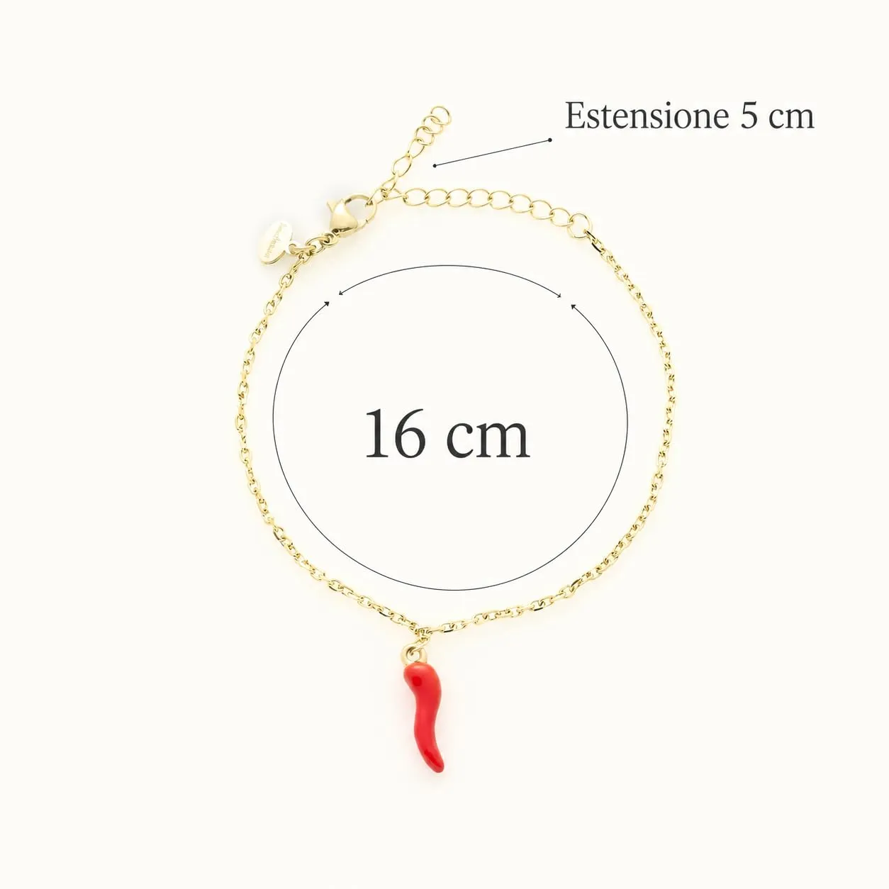 Louis Ciocchetti Bracciale in Acciaio con Corno Portafortuna – Bracciale Regolabile Uomo e Donna con Chiusura a Moschettone, Lunghezza 16 cm + 5 cm - immagine 4
