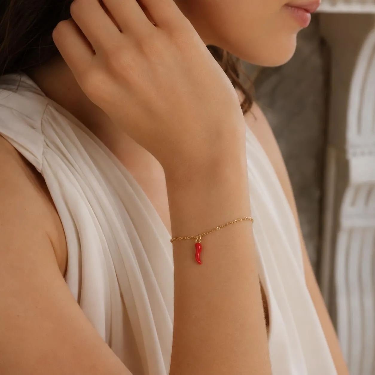 Louis Ciocchetti Bracciale in Acciaio con Corno Portafortuna – Bracciale Regolabile Uomo e Donna con Chiusura a Moschettone, Lunghezza 16 cm + 5 cm - immagine 6