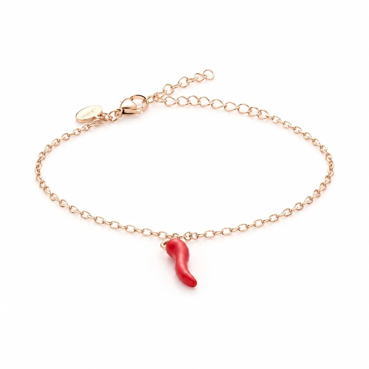 Louis Ciocchetti Bracciale in Acciaio con Corno Portafortuna – Bracciale Regolabile Uomo e Donna con Chiusura a Moschettone, Lunghezza 16 cm + 5 cm - immagine 1