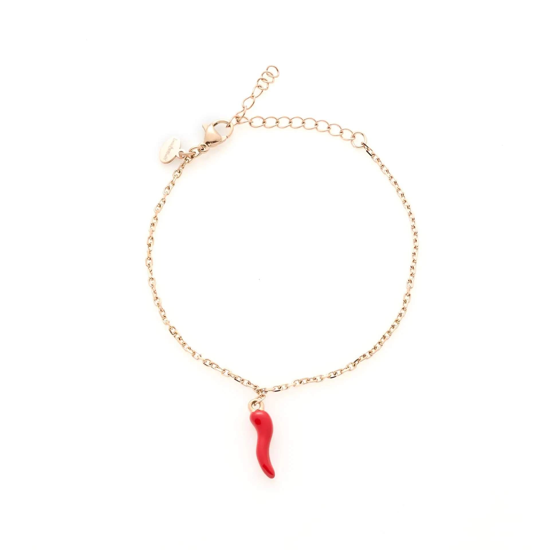 Louis Ciocchetti Bracciale in Acciaio con Corno Portafortuna – Bracciale Regolabile Uomo e Donna con Chiusura a Moschettone, Lunghezza 16 cm + 5 cm - immagine 2