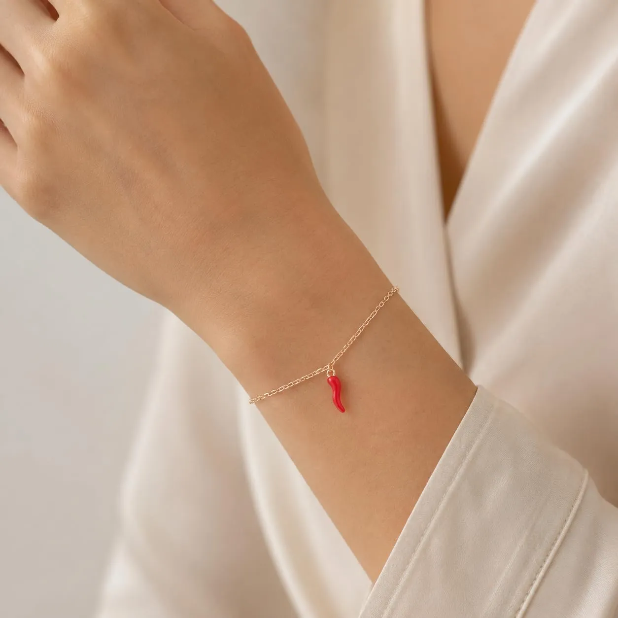 Louis Ciocchetti Bracciale in Acciaio con Corno Portafortuna – Bracciale Regolabile Uomo e Donna con Chiusura a Moschettone, Lunghezza 16 cm + 5 cm - immagine 5