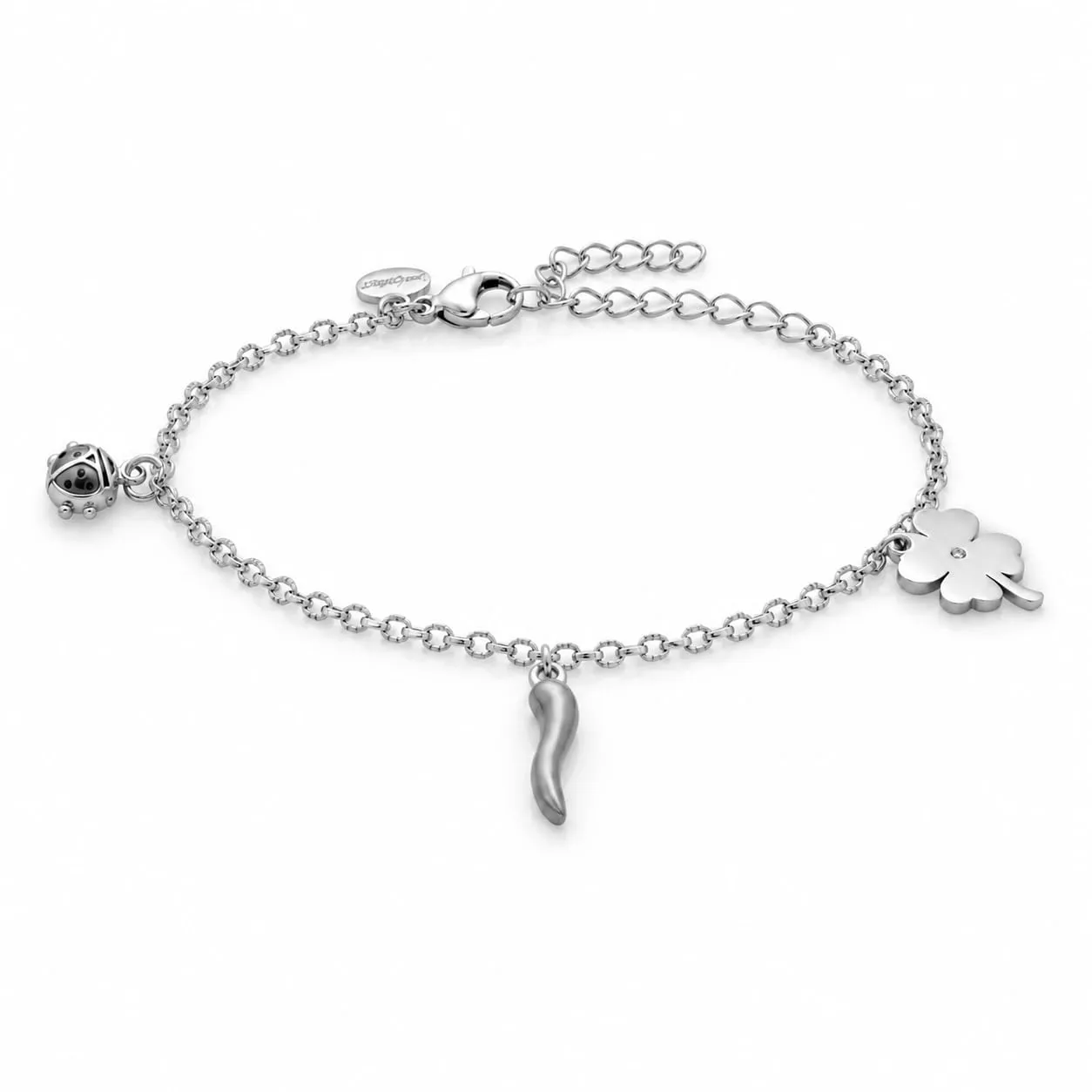 Louis Ciocchetti Bracciale in Acciaio con Corno Portafortuna – Bracciale Regolabile Uomo e Donna con Chiusura a Moschettone, Lunghezza 16 cm + 5 cm - immagine 7