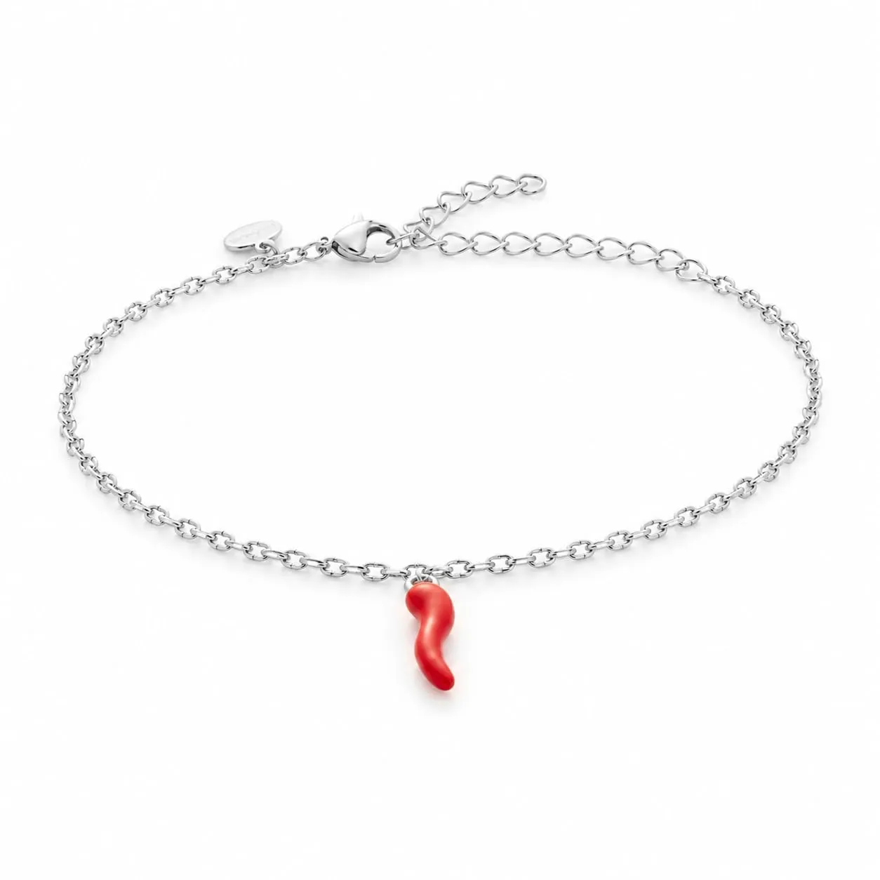 Louis Ciocchetti Bracciale in Acciaio con Corno Portafortuna – Bracciale Regolabile Uomo e Donna con Chiusura a Moschettone, Lunghezza 16 cm + 5 cm - immagine 1