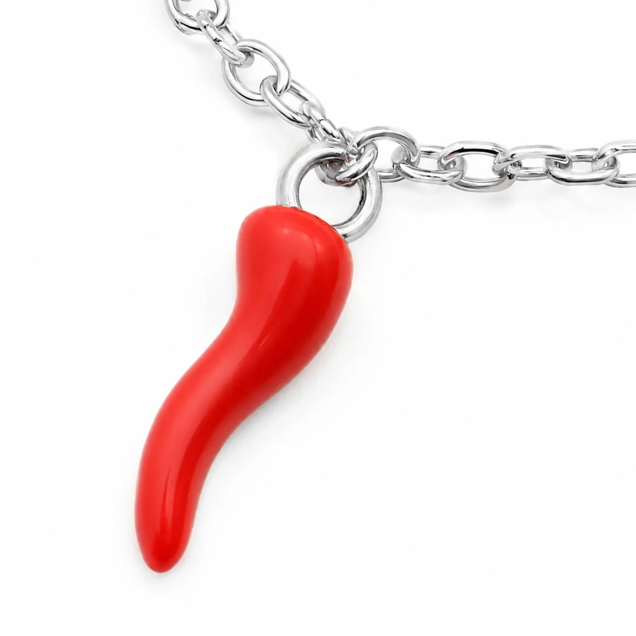Louis Ciocchetti Bracciale in Acciaio con Corno Portafortuna – Bracciale Regolabile Uomo e Donna con Chiusura a Moschettone, Lunghezza 16 cm + 5 cm - immagine 3