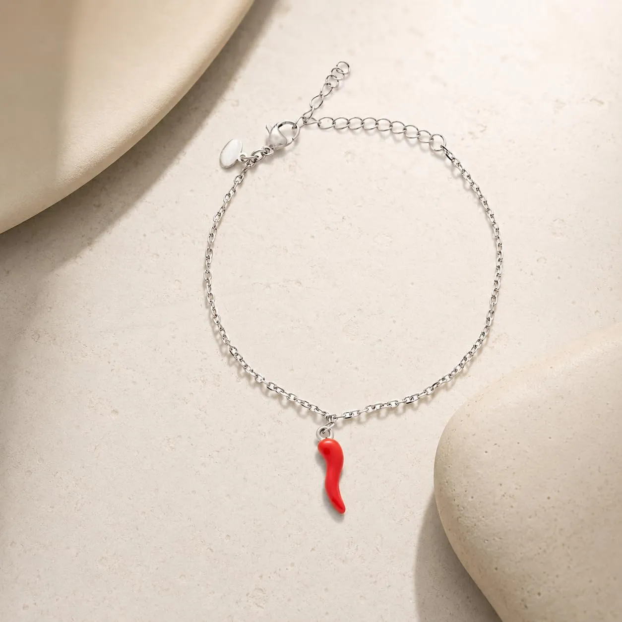 Louis Ciocchetti Bracciale in Acciaio con Corno Portafortuna – Bracciale Regolabile Uomo e Donna con Chiusura a Moschettone, Lunghezza 16 cm + 5 cm - immagine 6