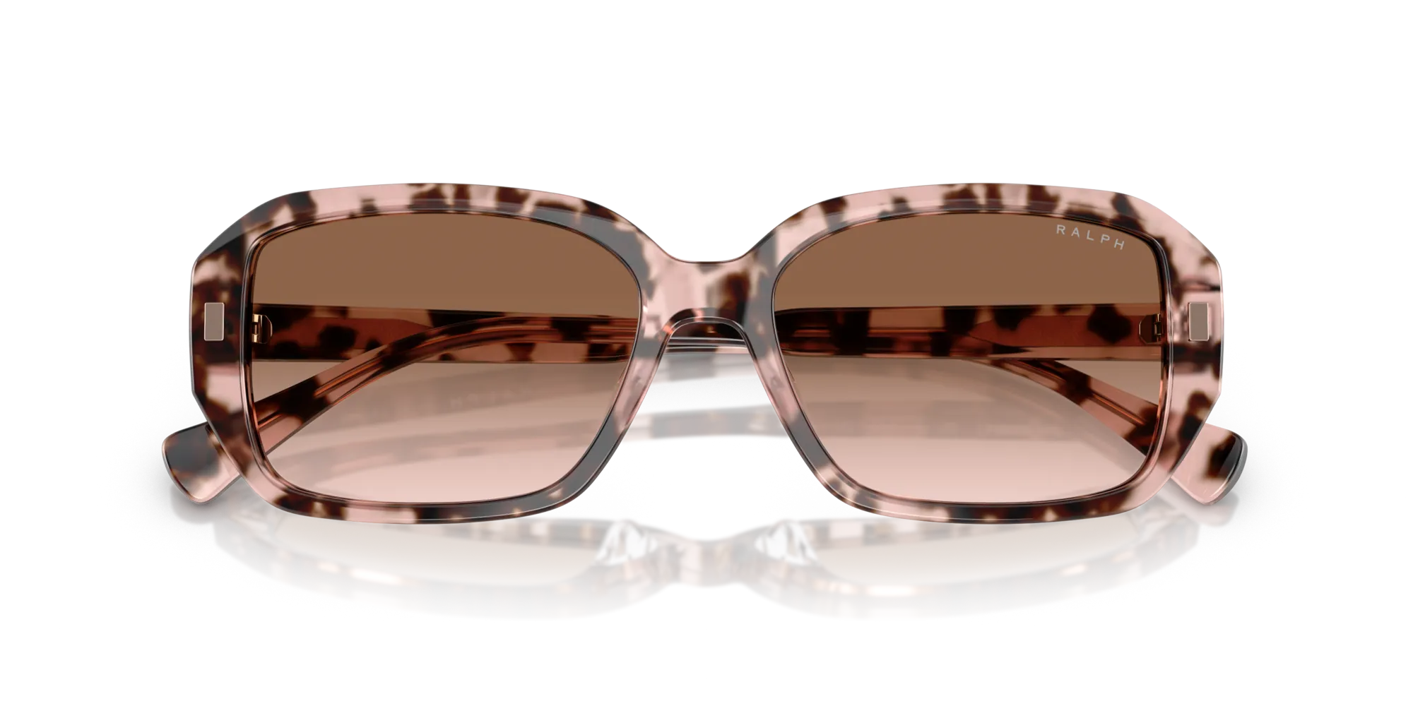 Ralph Lauren RA5325U 605813 Occhiali da sole Acetato Rosa Marrone Squadrata Normale Sfumato - immagine 2