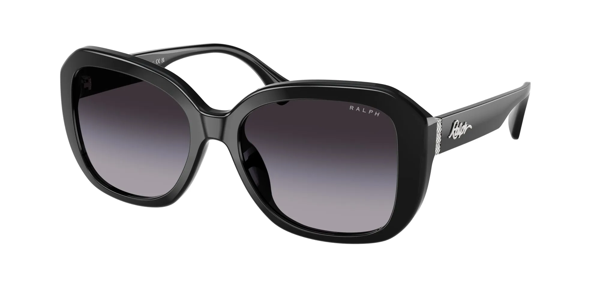 Ralph Lauren RA5321U 50018G Occhiali da sole Acetato Nero Grigio Squadrata Normale Sfumato - immagine 1