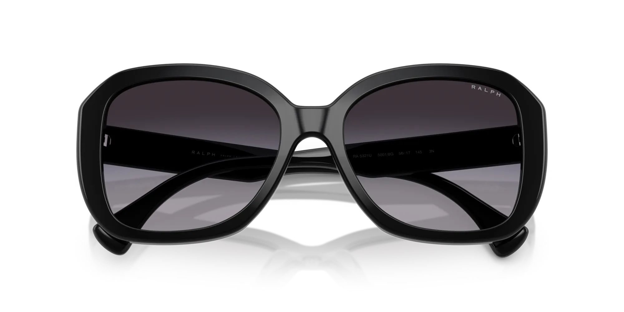 Ralph Lauren RA5321U 50018G Occhiali da sole Acetato Nero Grigio Squadrata Normale Sfumato - immagine 2