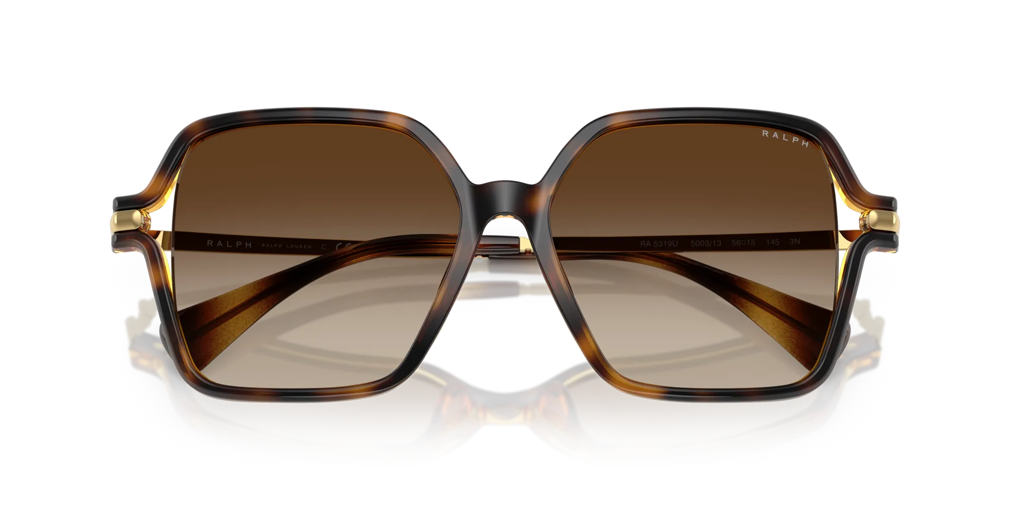 Ralph Lauren RA5319U 500313 Occhiali da sole Iniettato Tartaruga Marrone Squadrata Normale Sfumato - immagine 2