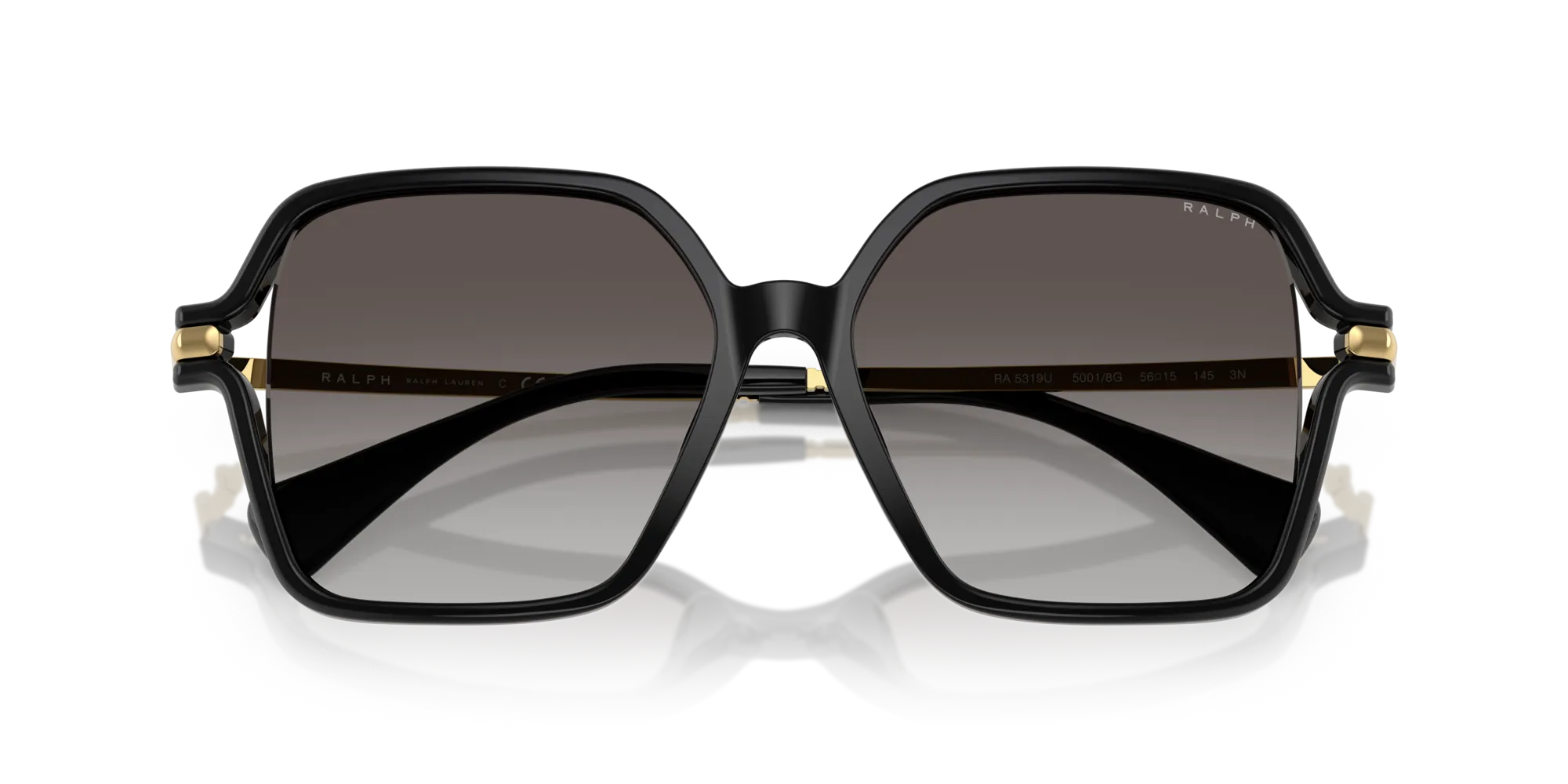Ralph Lauren RA5319U 50018G Occhiali da sole Iniettato Nero Grigio Squadrata Normale Sfumato - immagine 2