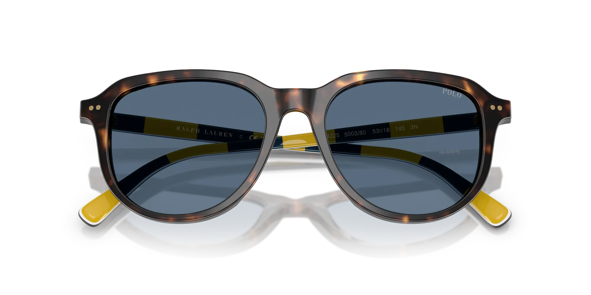 Polo Ralph Lauren PH4225 500380 Occhiali da sole Acetato Tartaruga Blu Pilot Normale - immagine 2