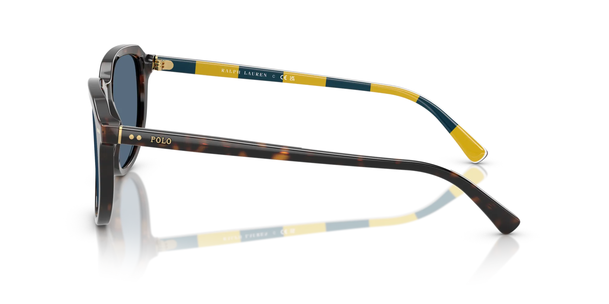 Polo Ralph Lauren PH4225 500380 Occhiali da sole Acetato Tartaruga Blu Pilot Normale - immagine 4