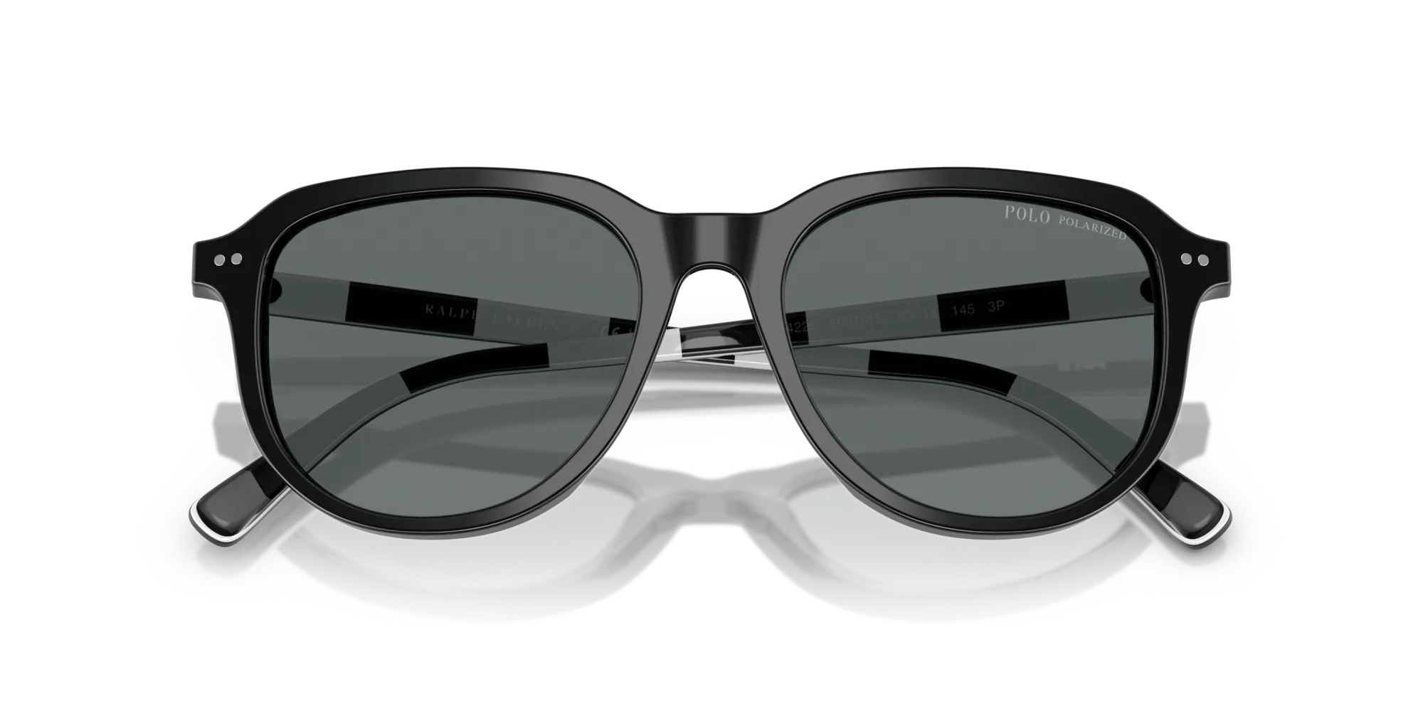 Polo Ralph Lauren PH4225 500181 Occhiali da sole Acetato Nero Grigio Pilot Polarizzata - immagine 2
